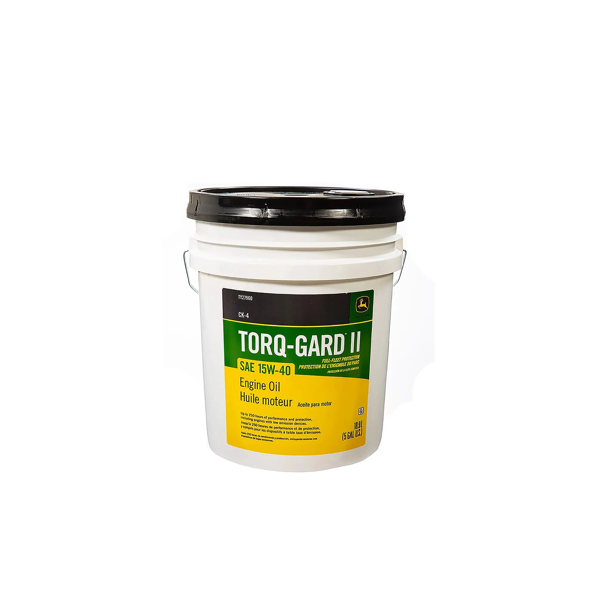 John Deere Engine Oil, Torq-Gard™ II, SAE 15W-40, API CK-4, 18.9 Liter (5 Gallon) - TY27960