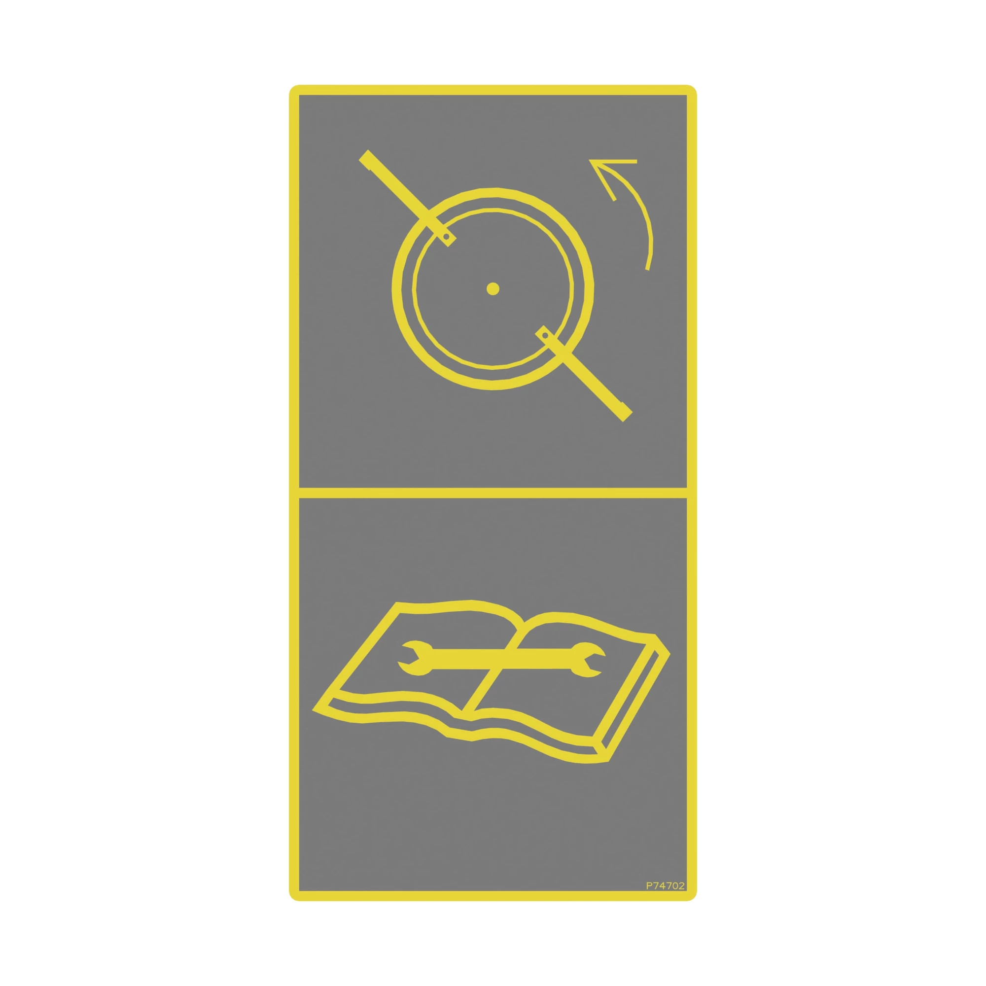 LABEL, LABEL, BLADE ROTATION TEXT F