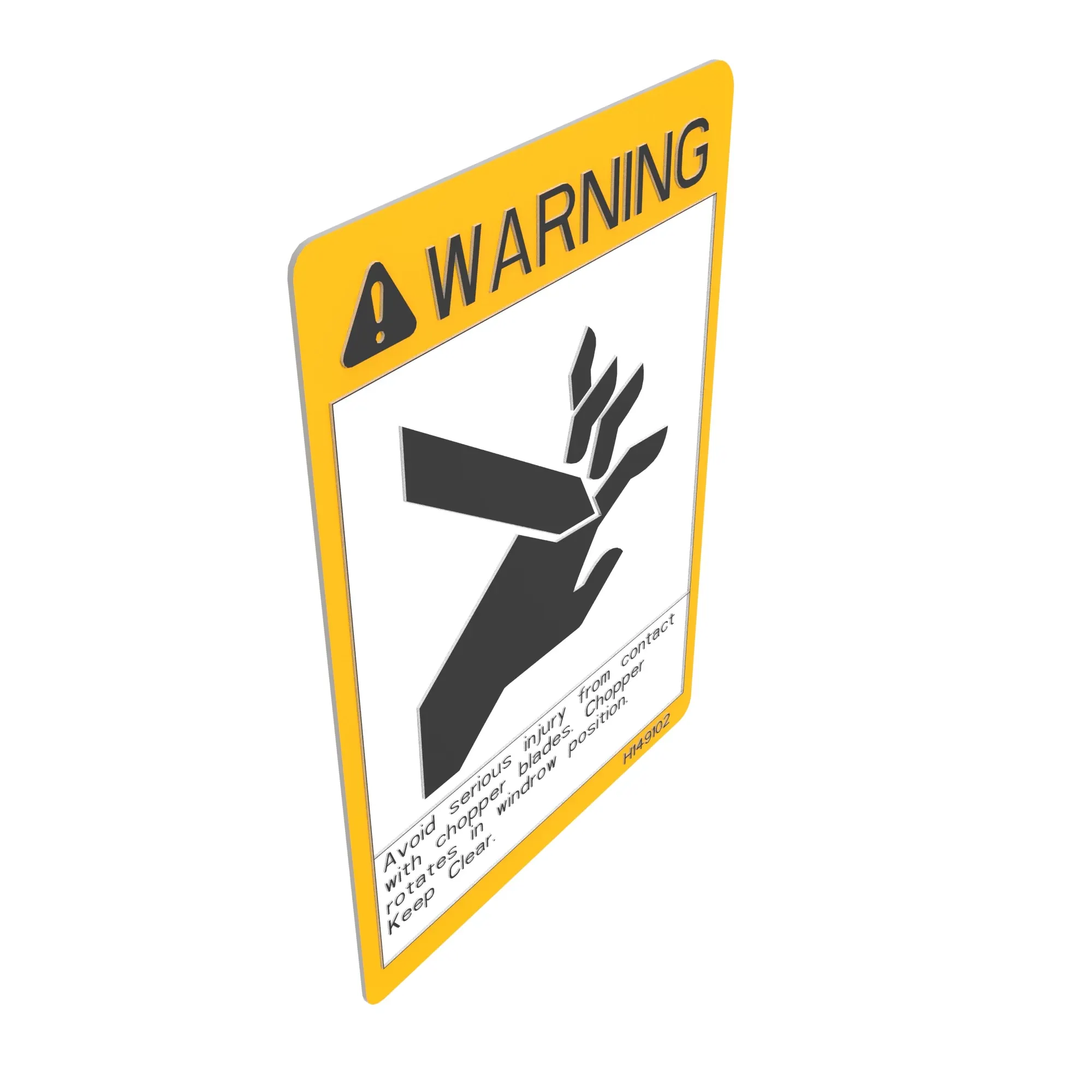 SIGN, WARNING, CHOPPER POSITION