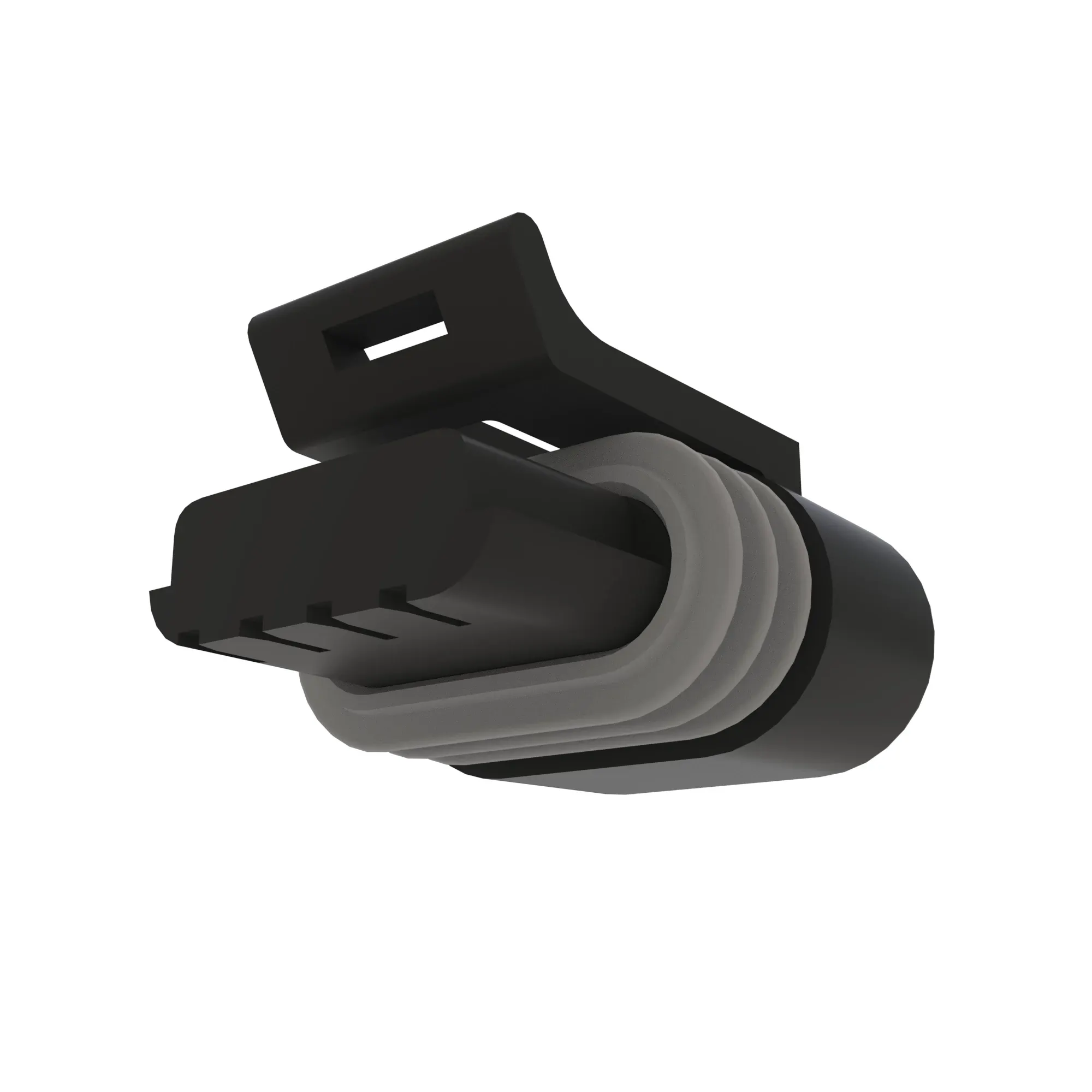 John Deere Black External Electrical Connector Housing, 4 Cavities - 57M10466