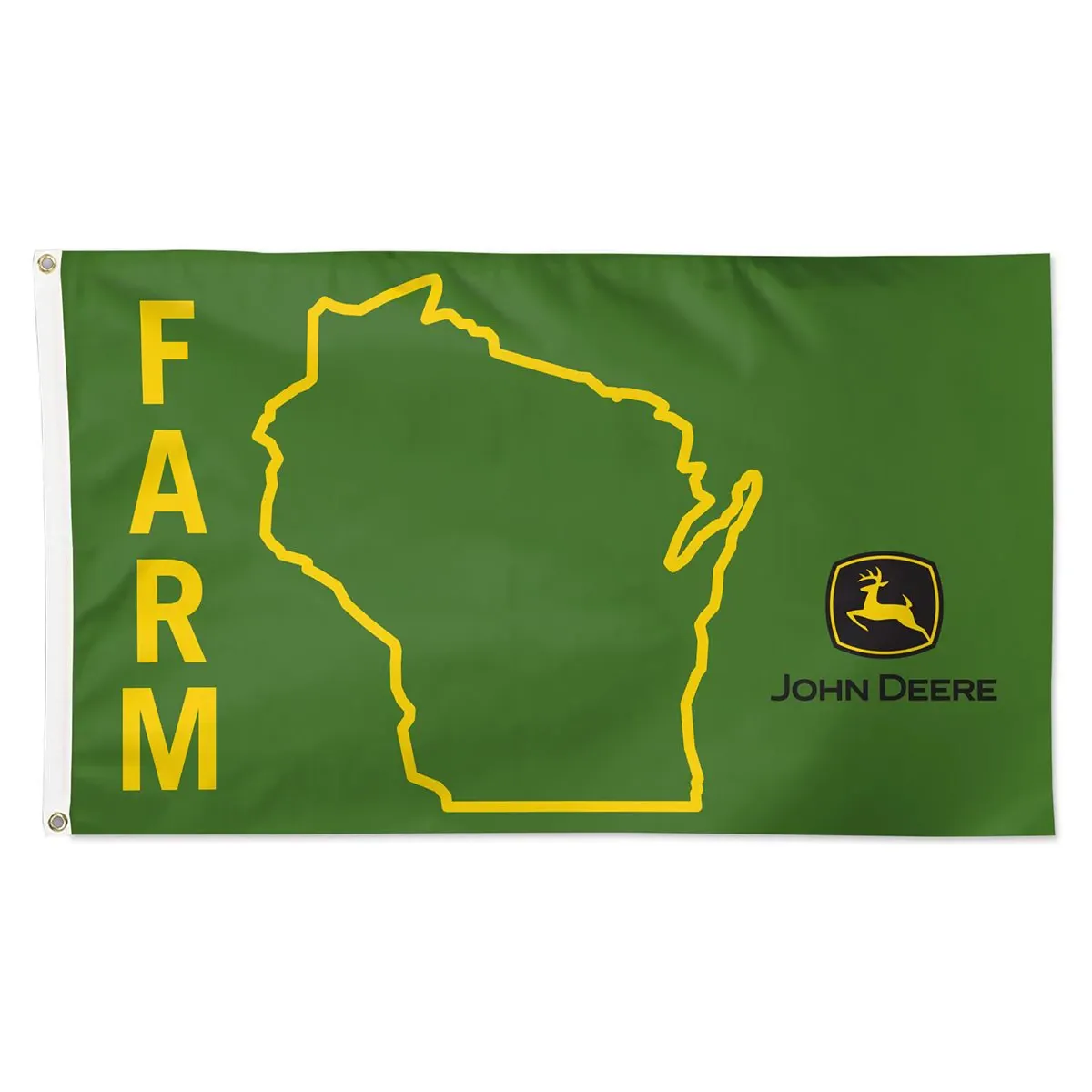 "3' x 5' Green Wisconsin DLX Logo Flag"