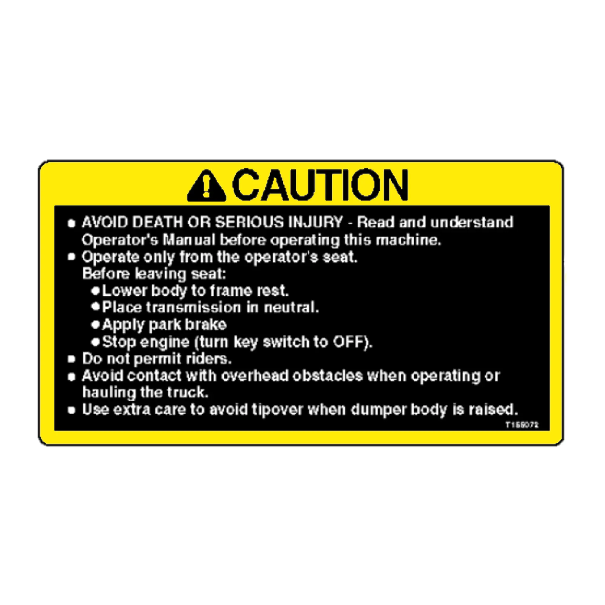 John Deere Safety Sign - T166972