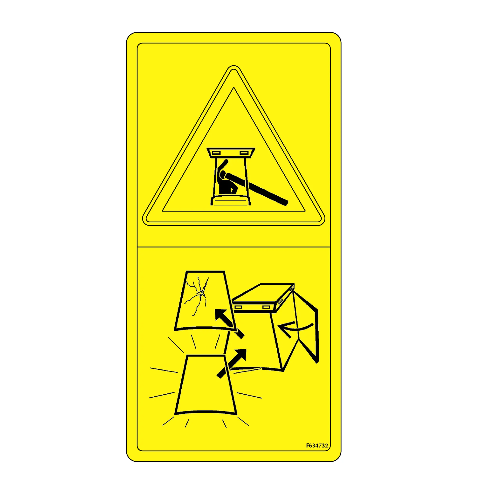 John Deere Label, Safety Cabin, Keep Doors Closed - F634732