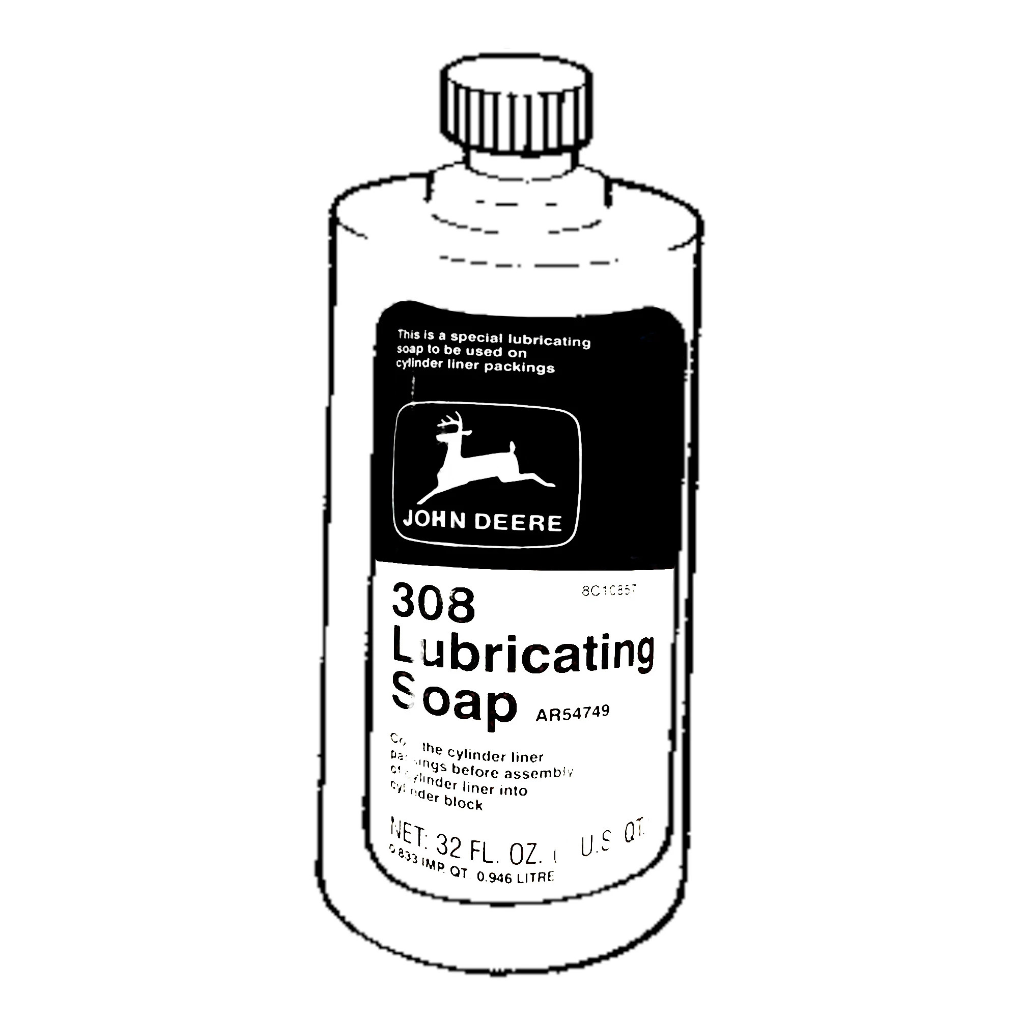 John Deere 308 Lubricating Soap, 32 Fluid Oz (1 Quart) - AR54749