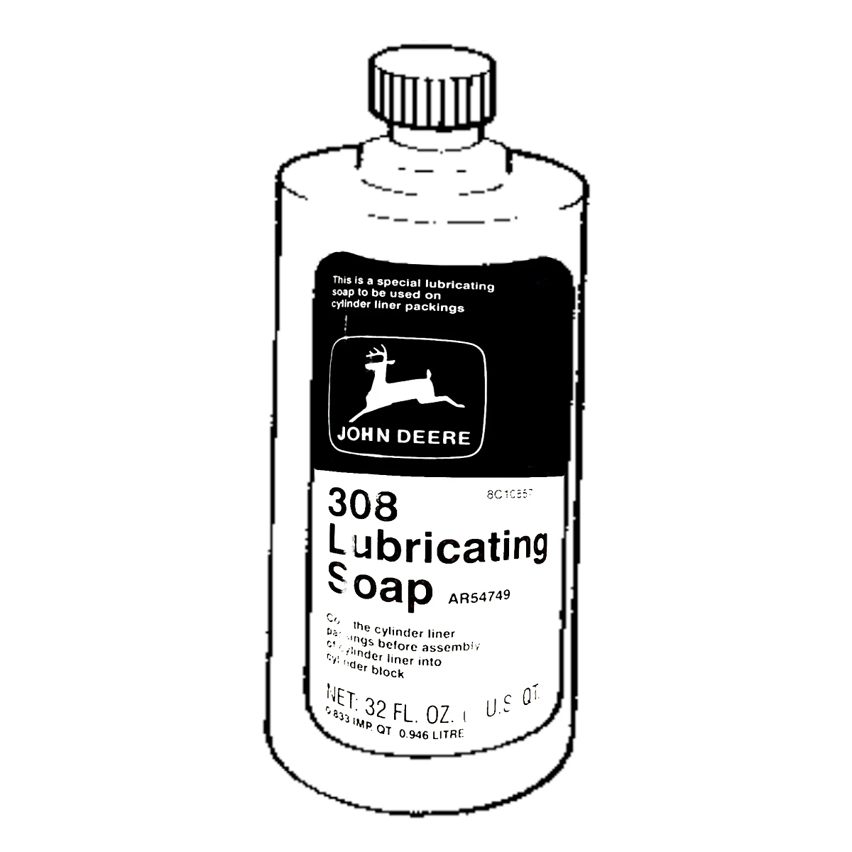 John Deere 308 Lubricating Soap, 32 Fluid Oz (1 Quart) - AR54749