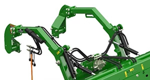 Close-up on a graphic of the arms and hydraulic hoses of an AF13E front snow blade