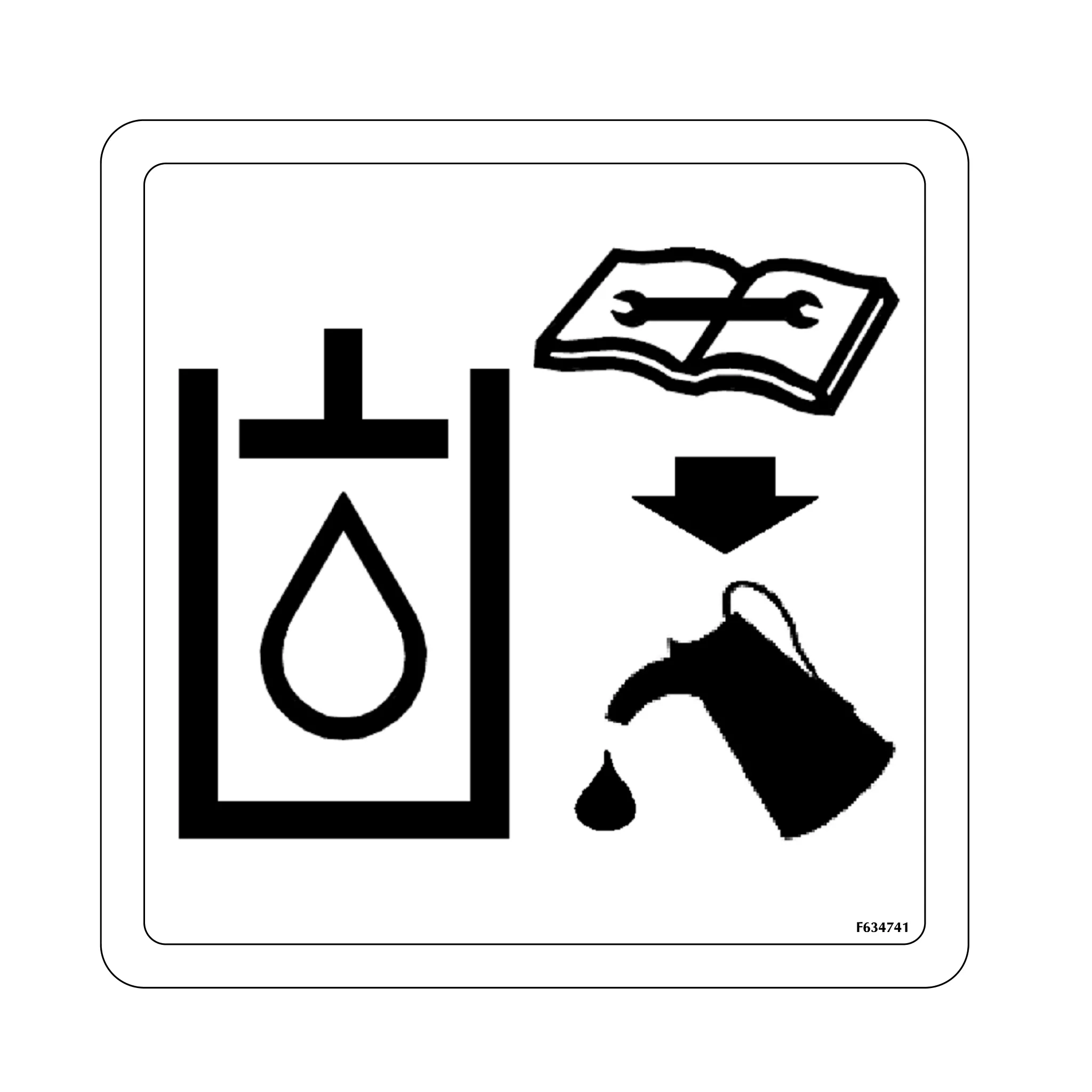 John Deere Label, Hydraulic Oil Filling - F634741