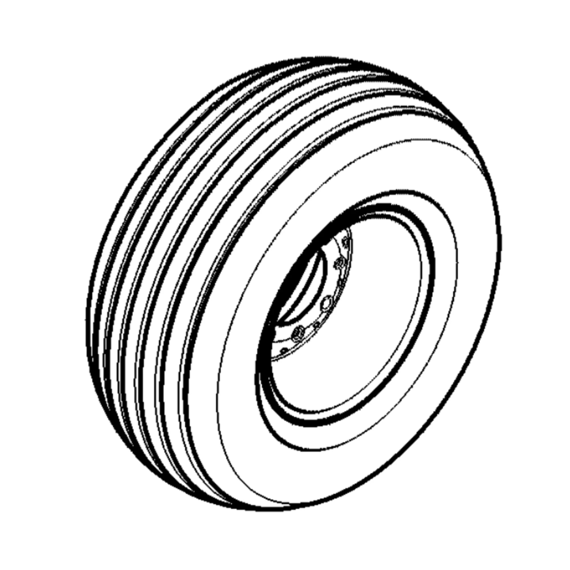 TIRE & WHEEL 11L X 15 10 PR SMOOTH