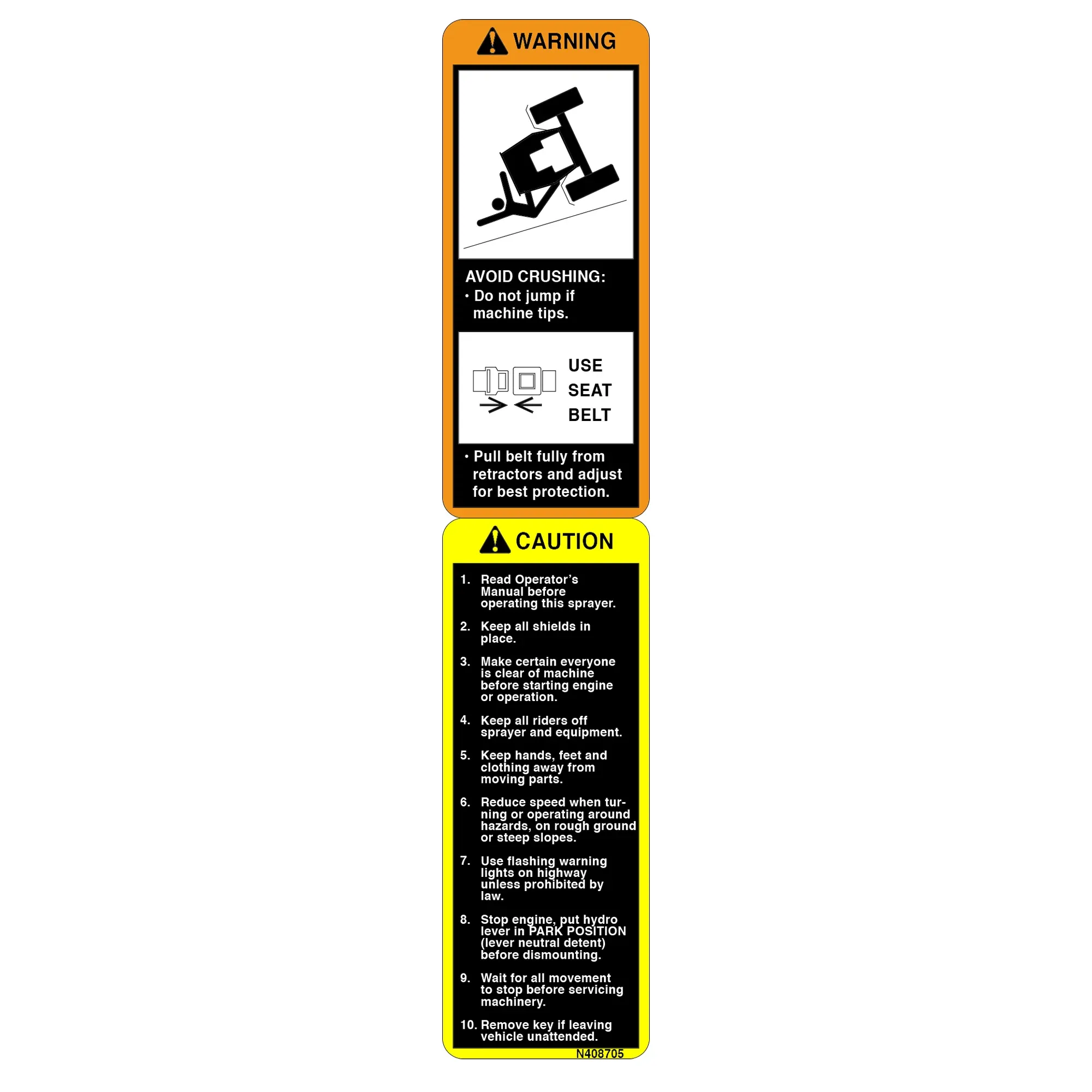 John Deere Important Caution Decal - N408705