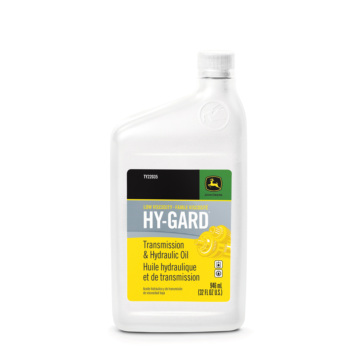 John Deere Transmission and Hydraulic Oil, Low Viscosity Hy-Gard™, 946 ml (1 Quart) - TY22035