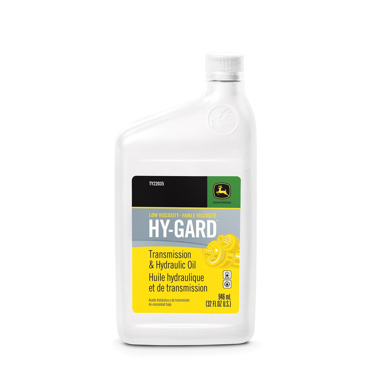 John Deere Transmission and Hydraulic Oil, Low Viscosity Hy-Gard™, 946 ml (1 Quart) - TY22035