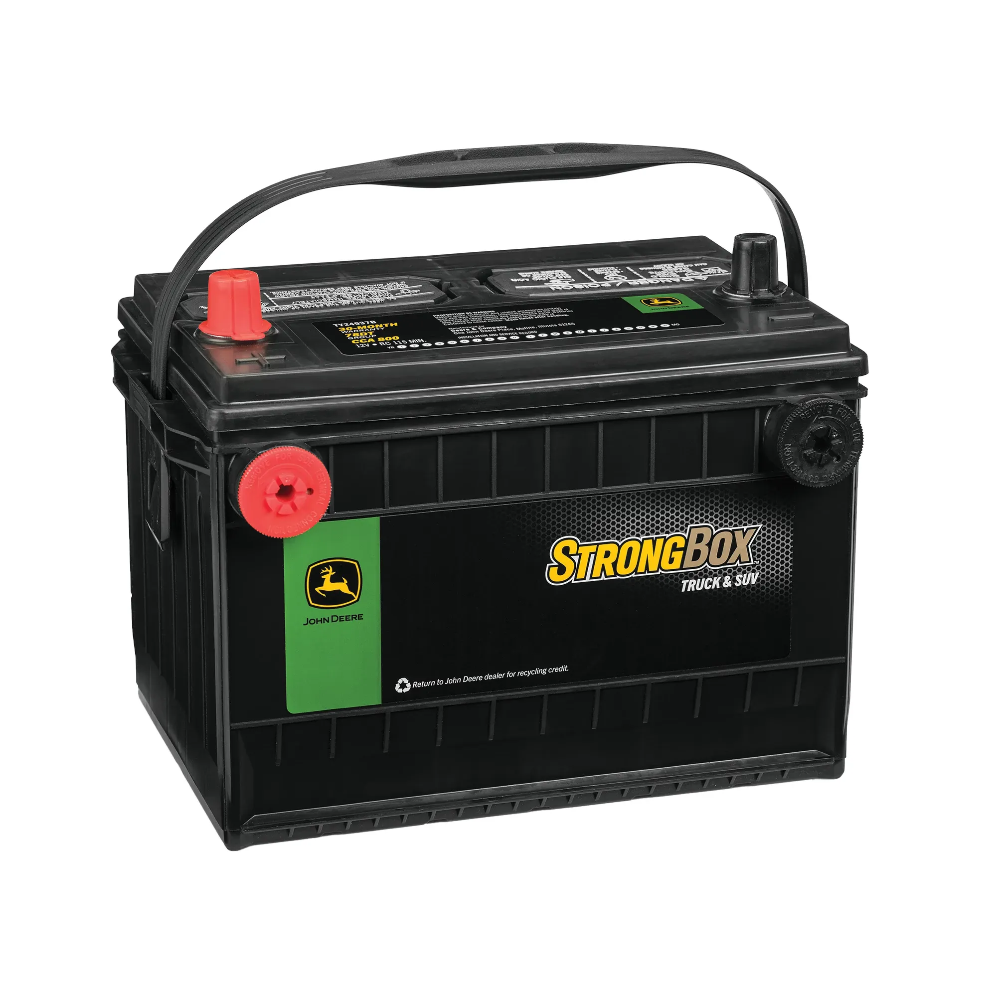 John Deere 12 Volt Battery, Wet Charged, 65 Ah, 800 CCA, 78DT BCI - TY24937B