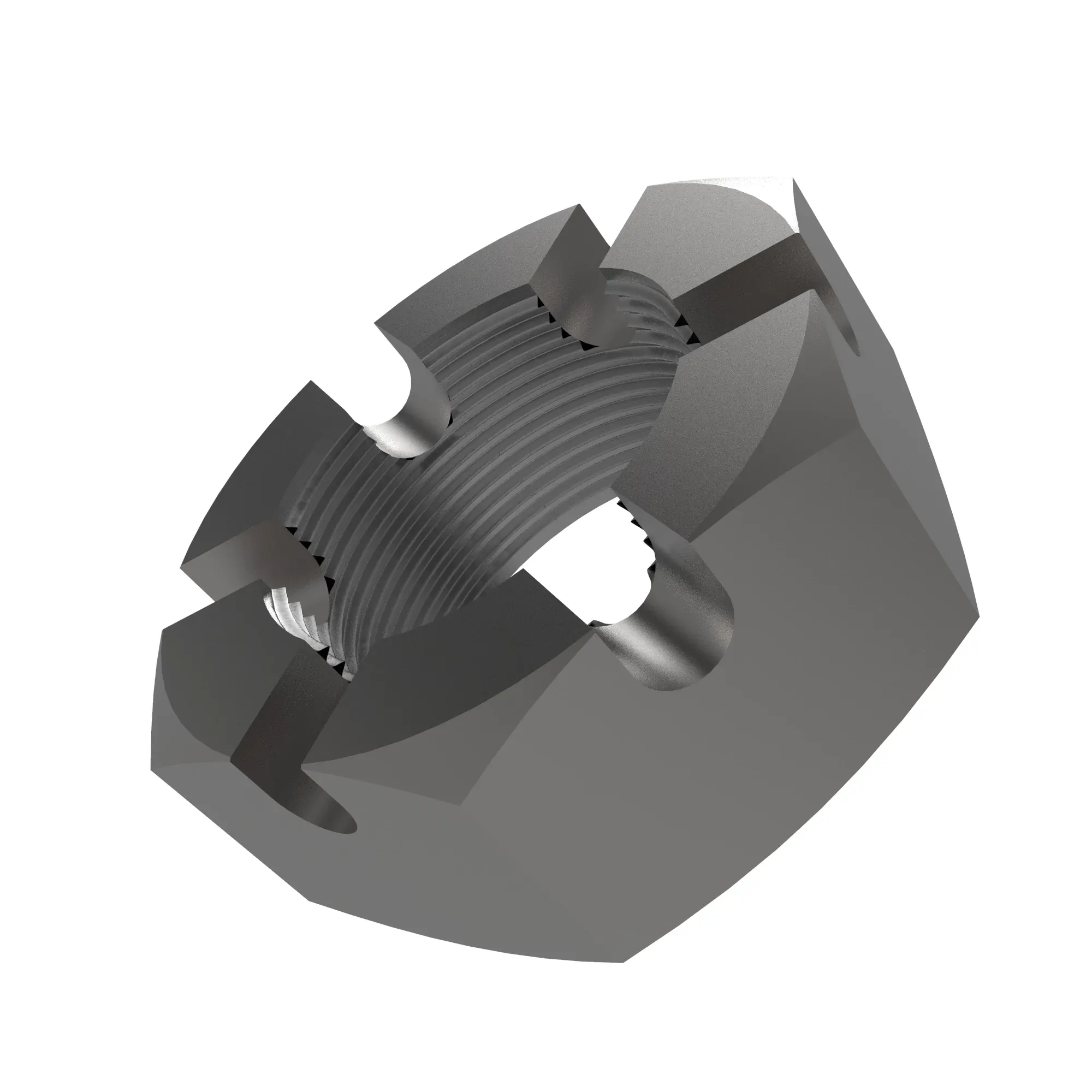 John Deere Hexagonal Slotted Nut, M27 - 14M7378