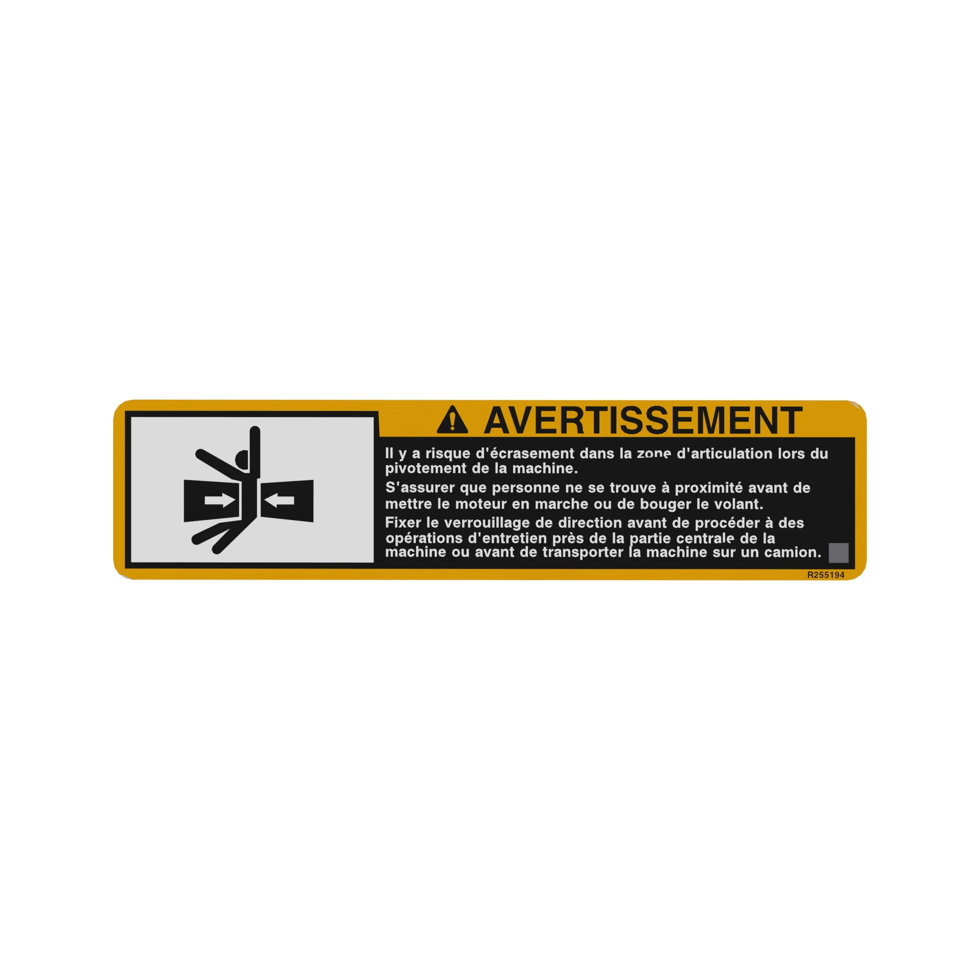 LABEL, HINGE WARNING, FRENCH