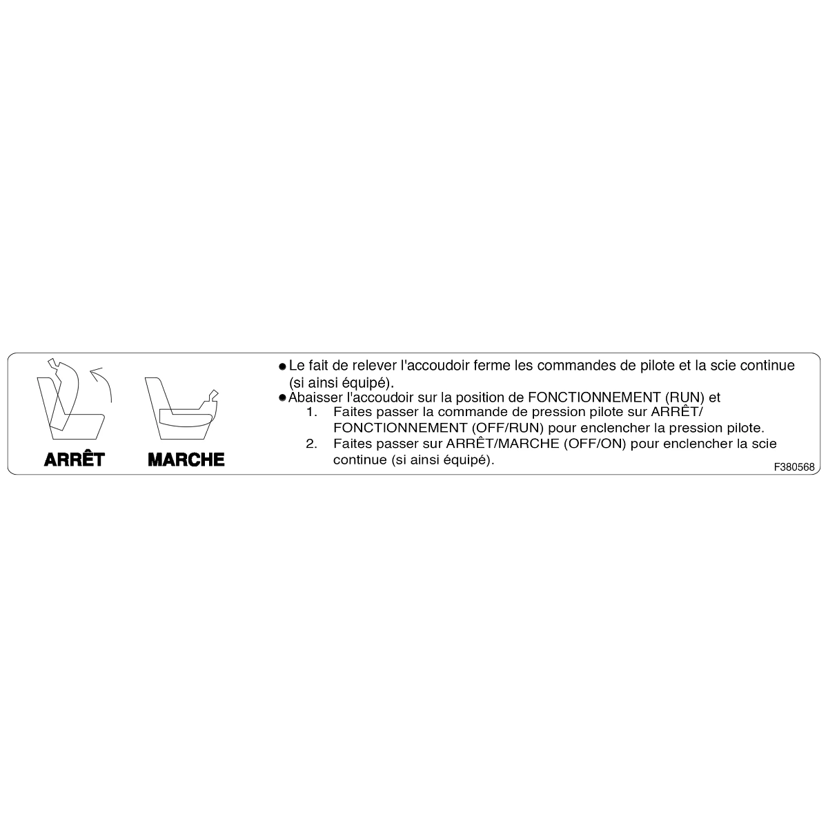 Decal, Switch Armrest, French