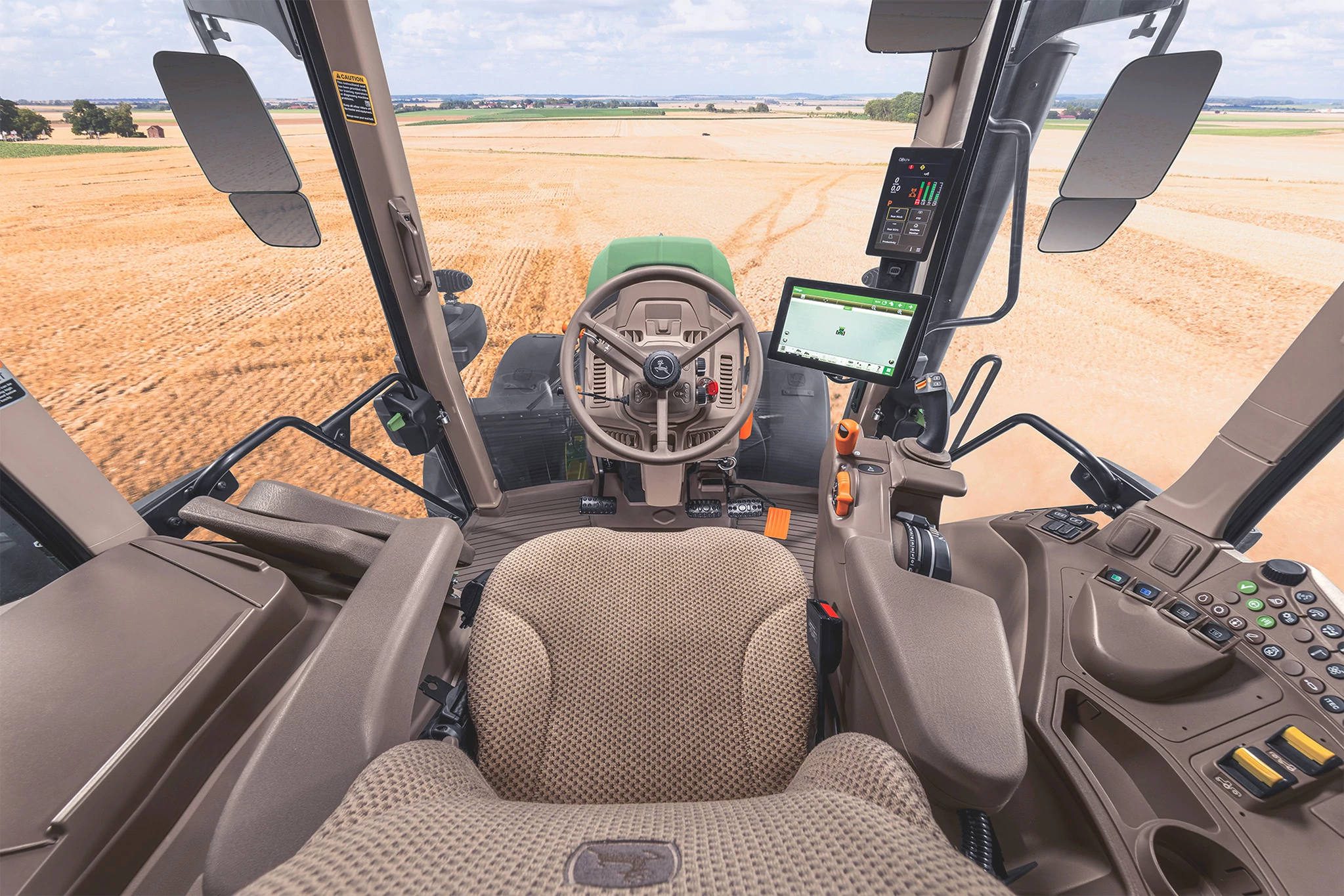 Image of interior of Model 6120EH tractor.