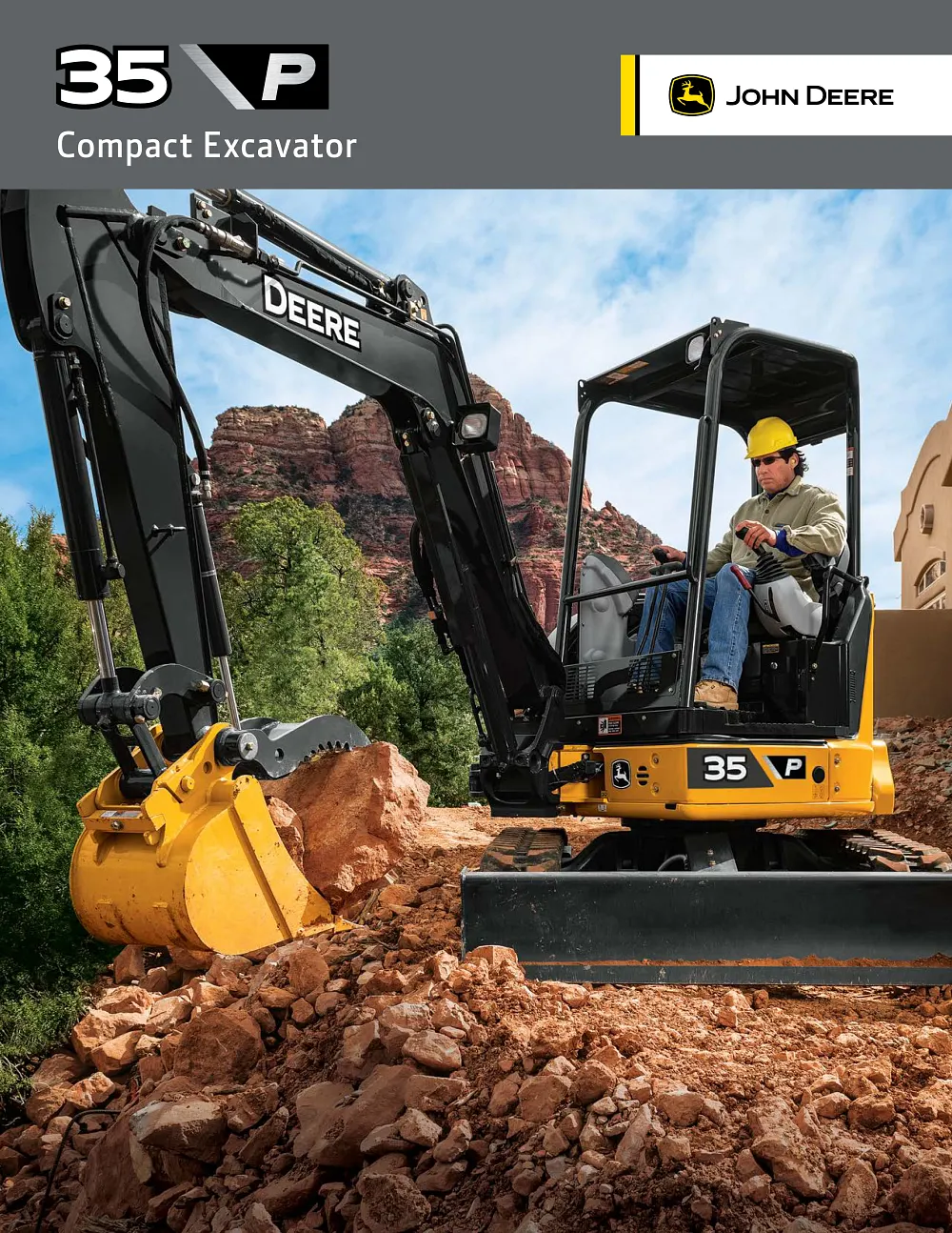 John Deere 35 P-Tier Compact Excavator Brochure cover