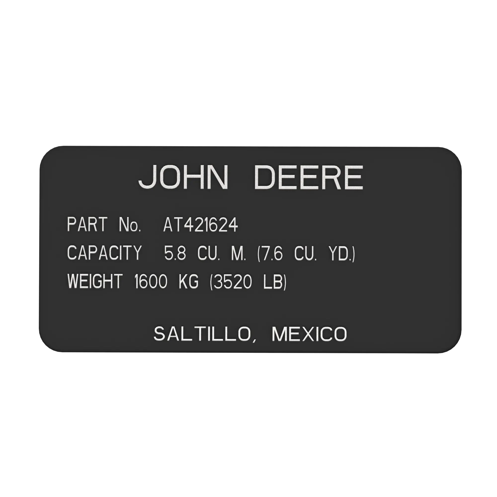 John Deere Plate - T325815