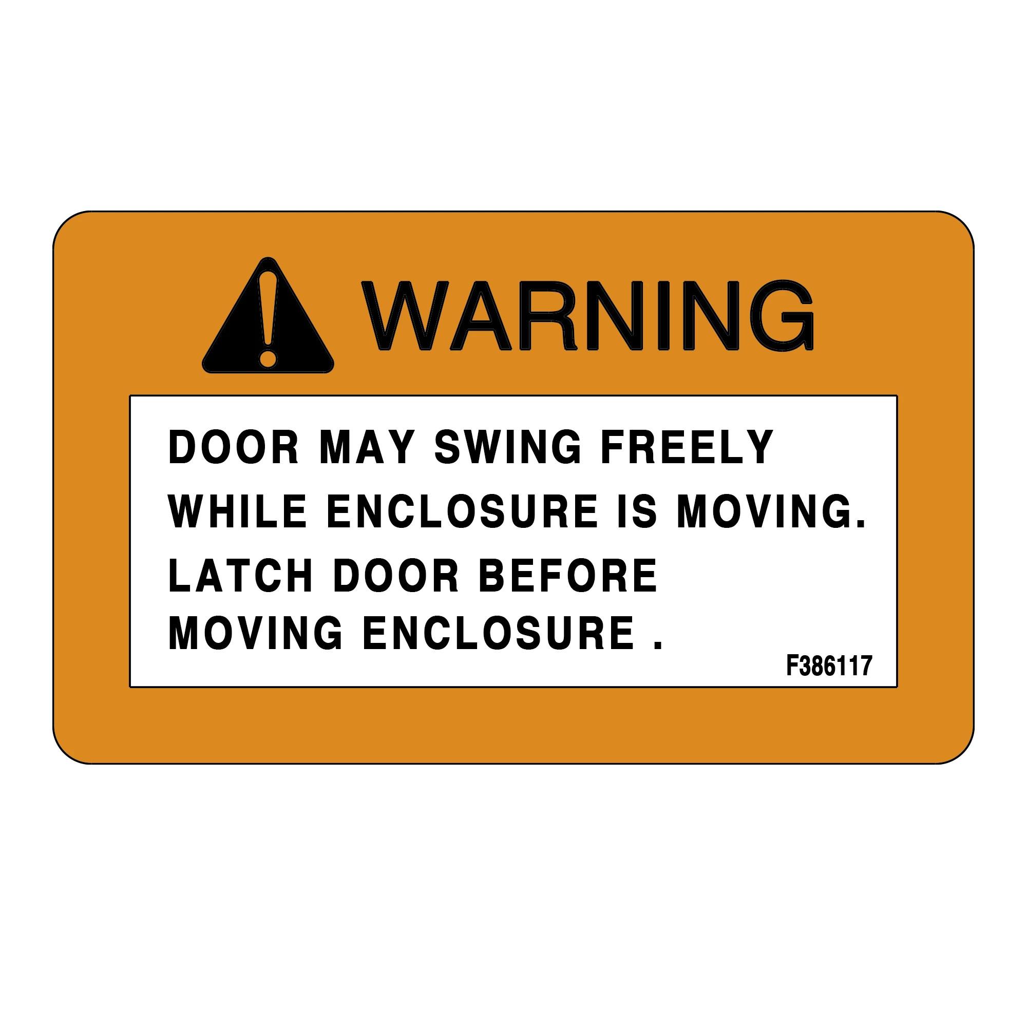 John Deere Safety Sign, Front Door Warning - F386117