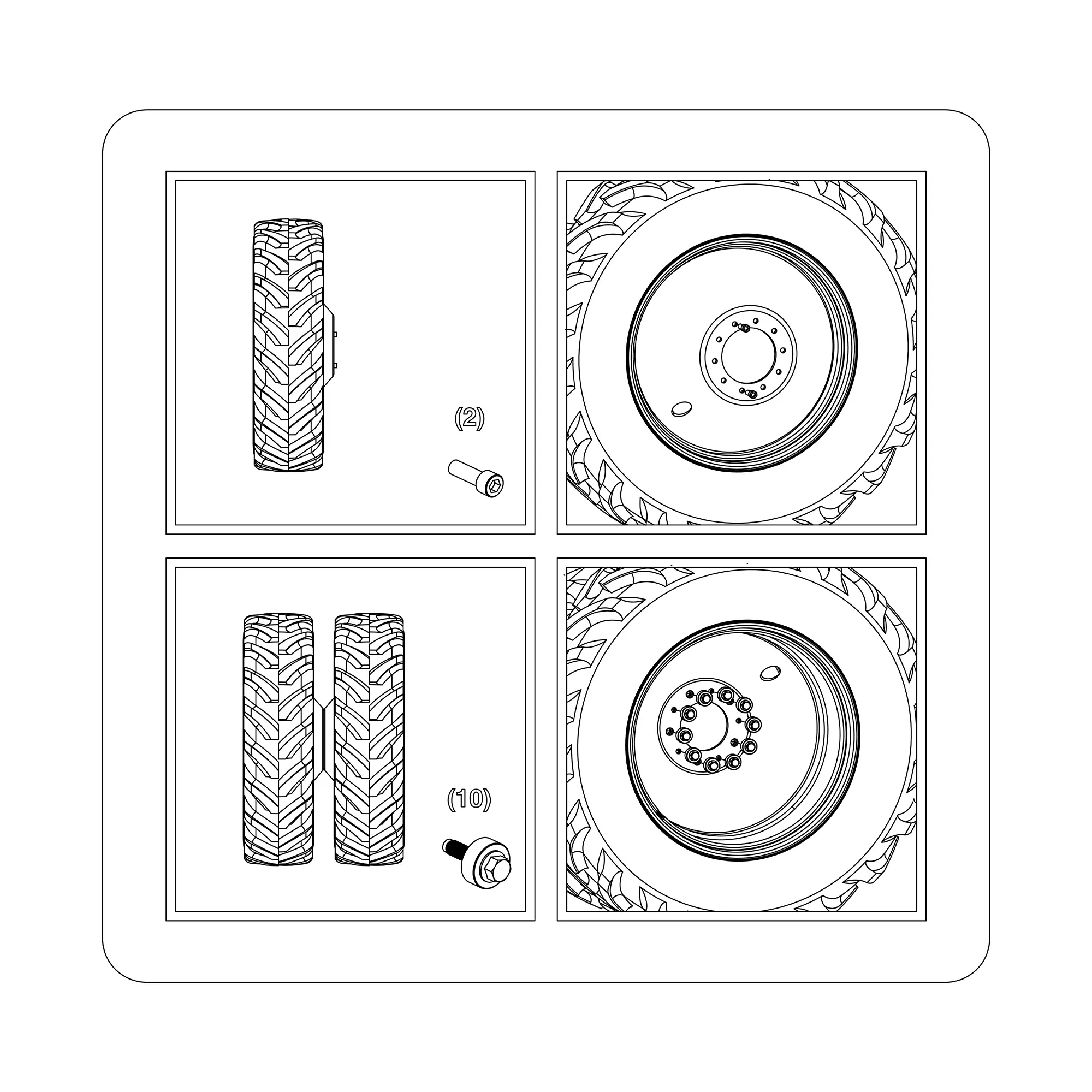 John Deere Wheel Bolt Instruction Label - HXE179506