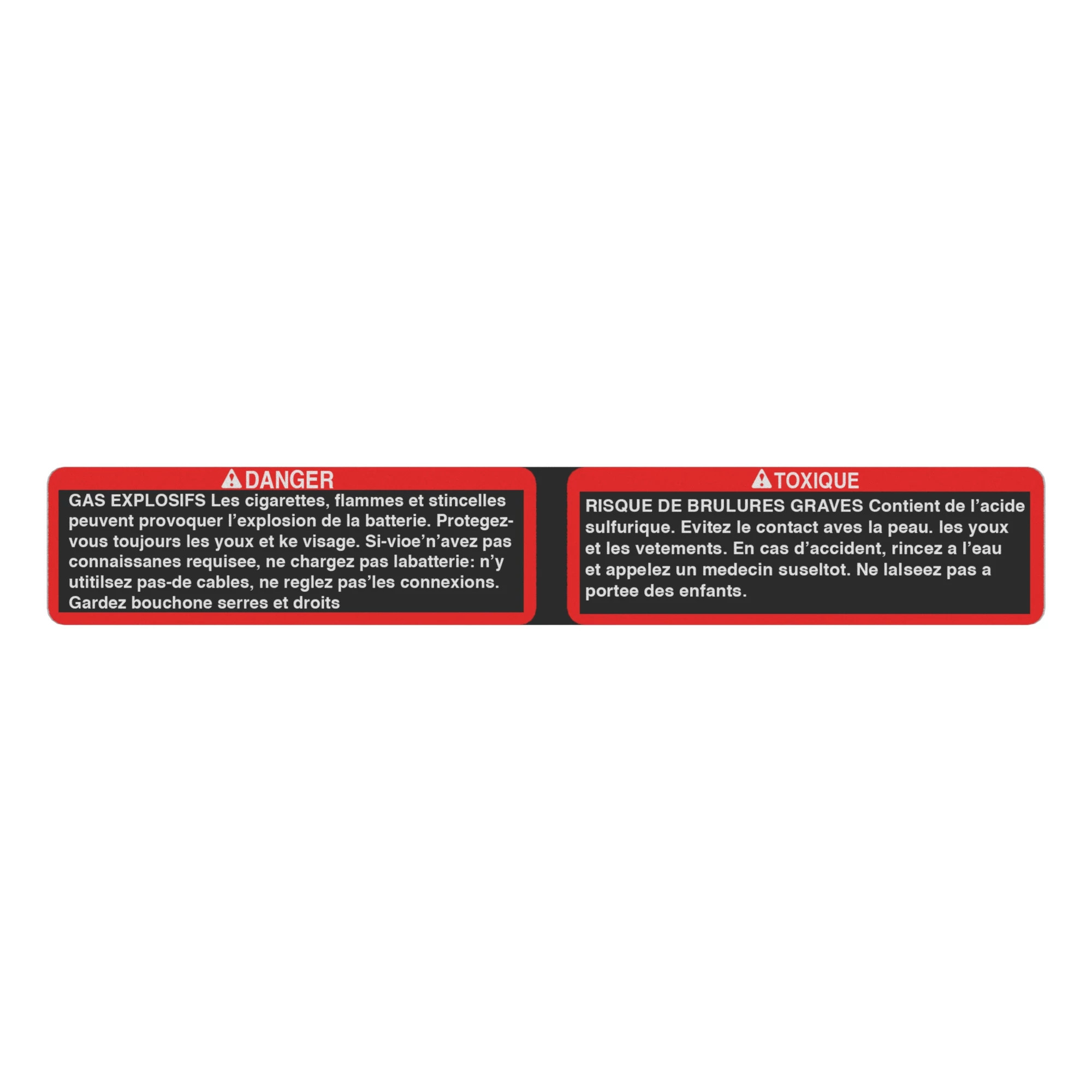 LABEL, DANGER BATTERY (FR)
