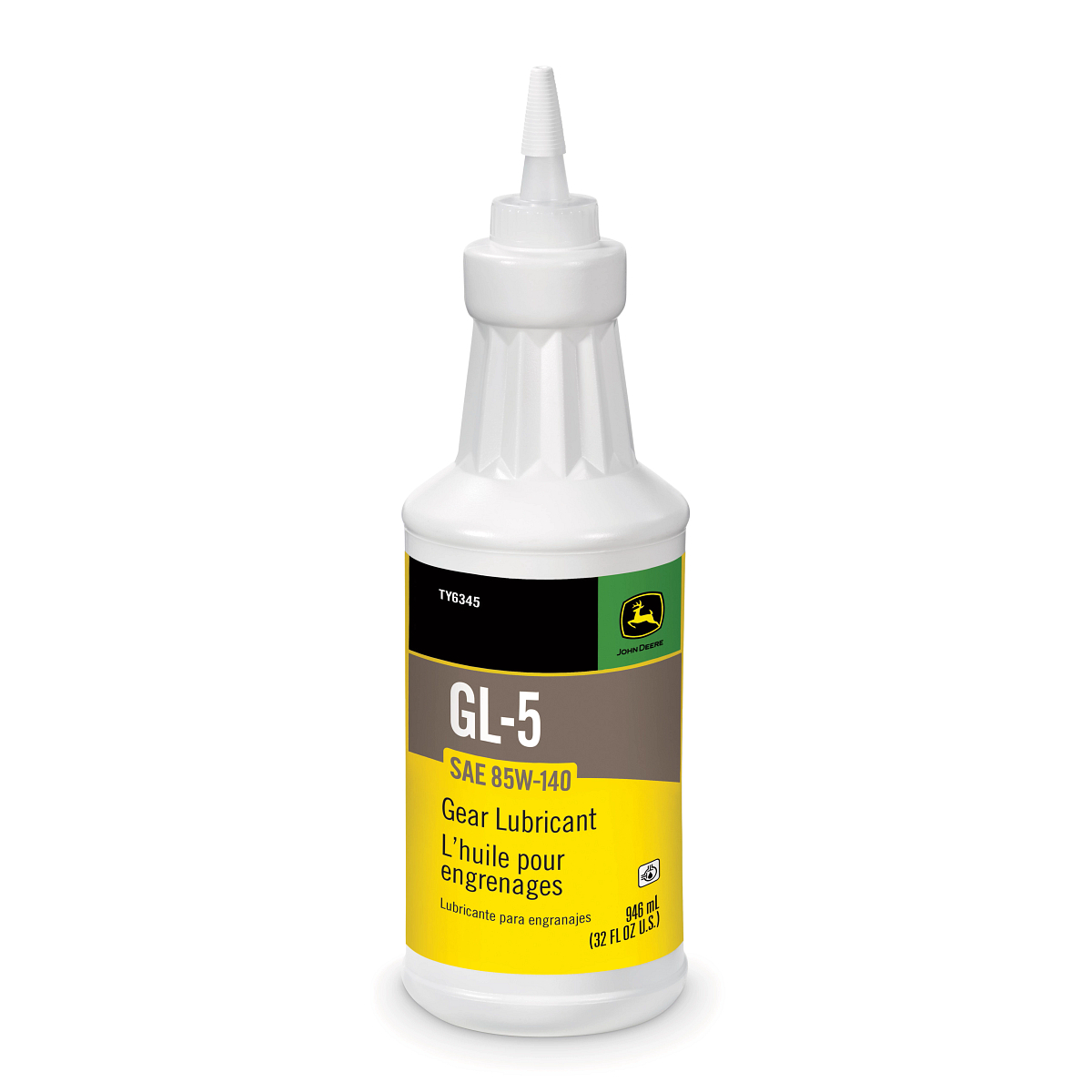 John Deere Gear Lubricant, SAE 85W-140, API GL-5, 946 ml (32 Fluid Oz) - TY6345