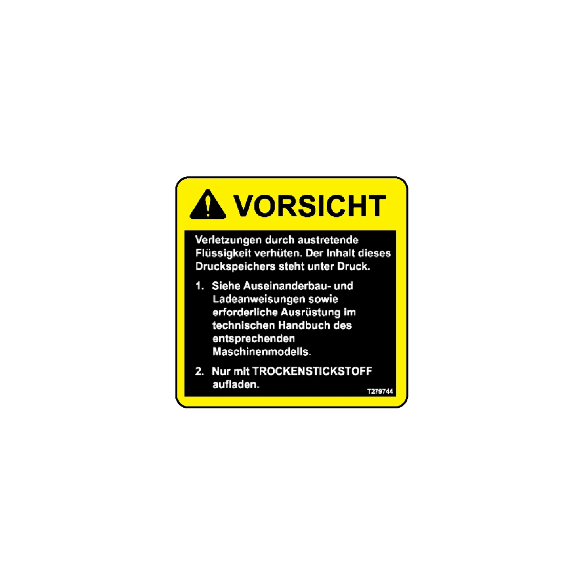 John Deere Safety Sign, Accumulator Warning, German - T289296