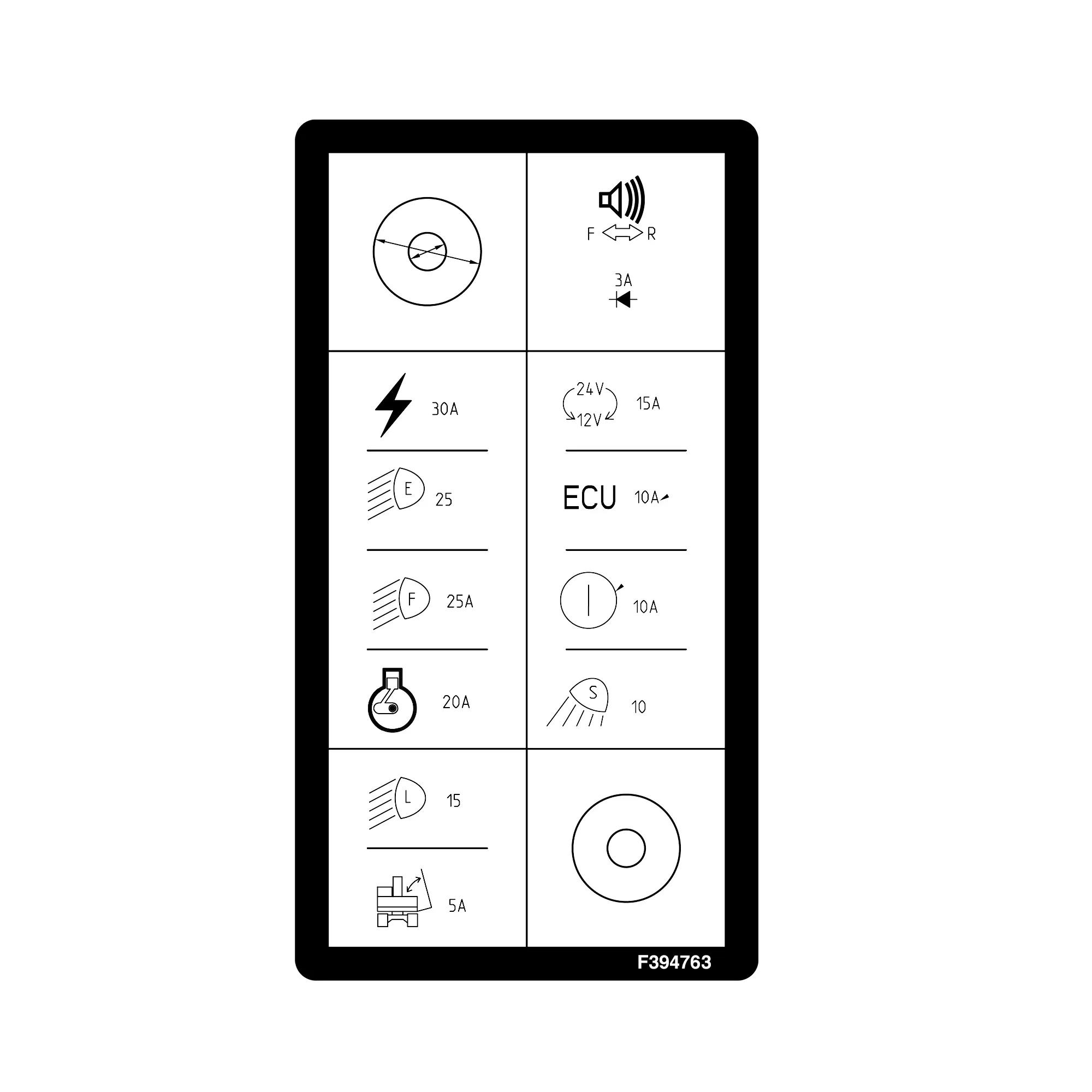 John Deere Electrical Box Label - F394763