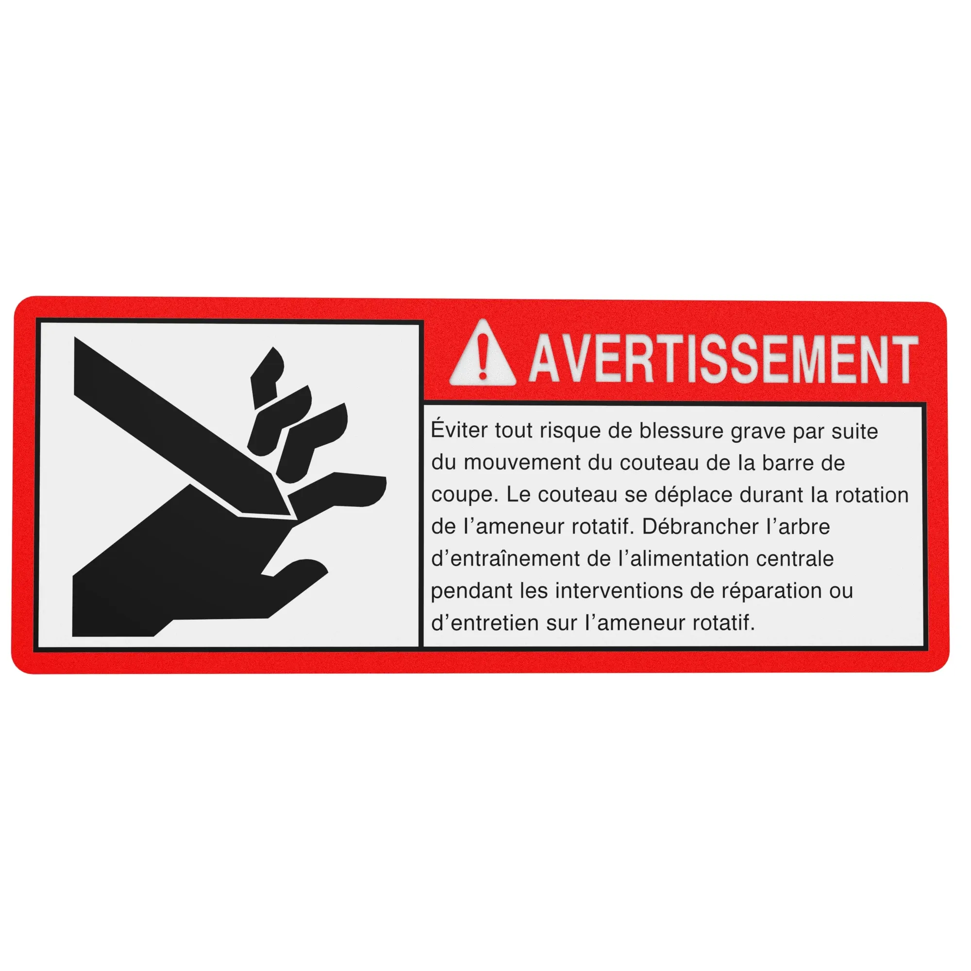 Label, Cutter Bar Warning