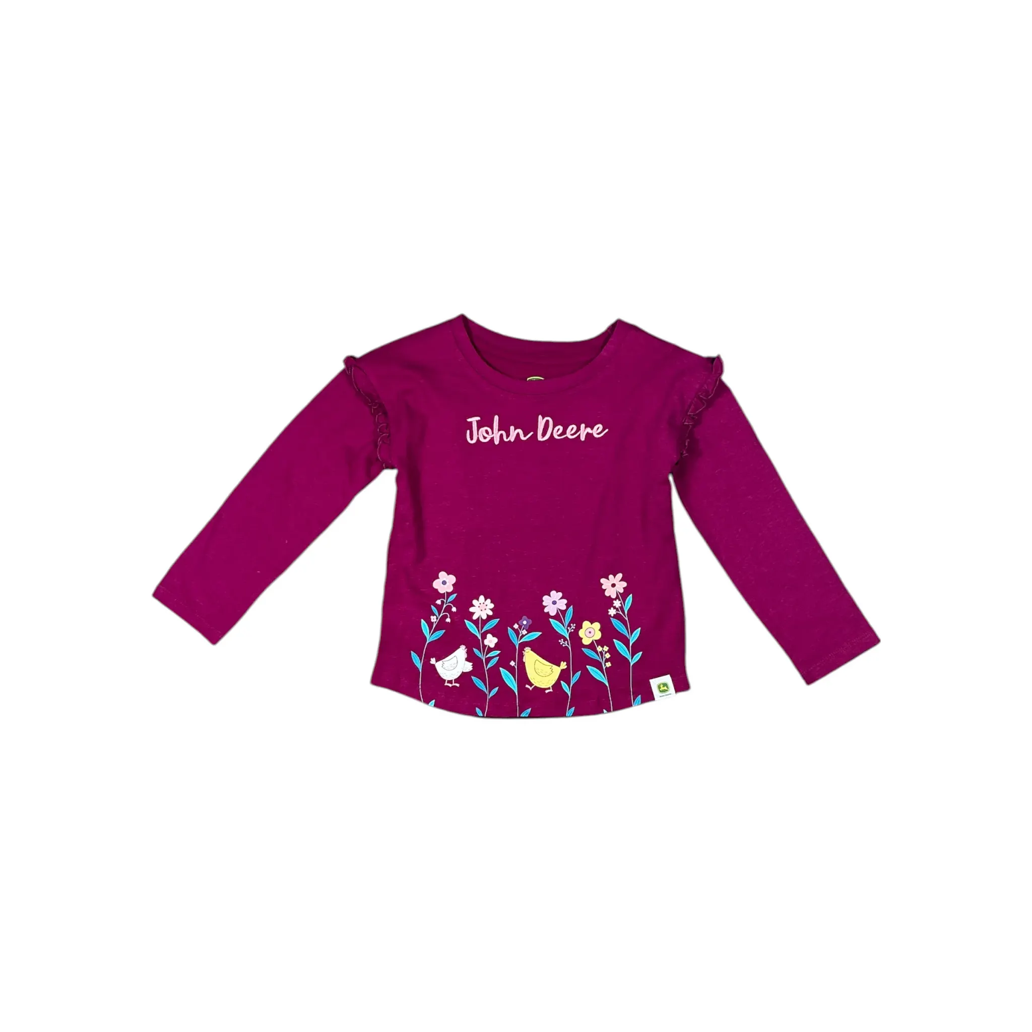 Toddler Chickens and Flowers Long Sleeve T-Shirt