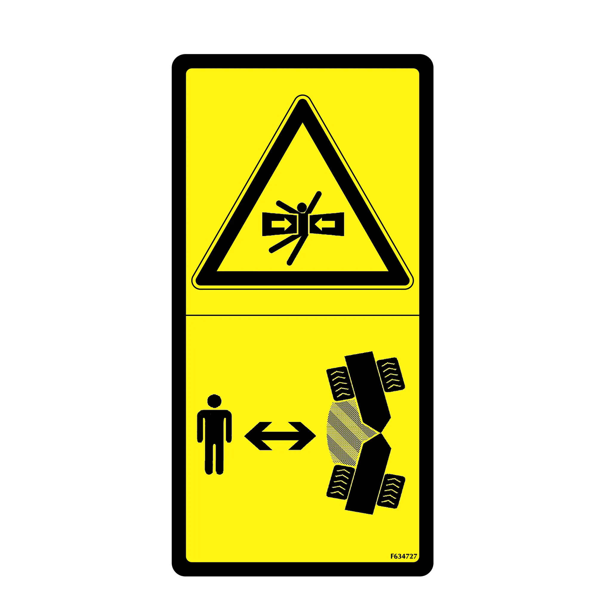 John Deere Label, Articulation Area, Keep Clear - F634727