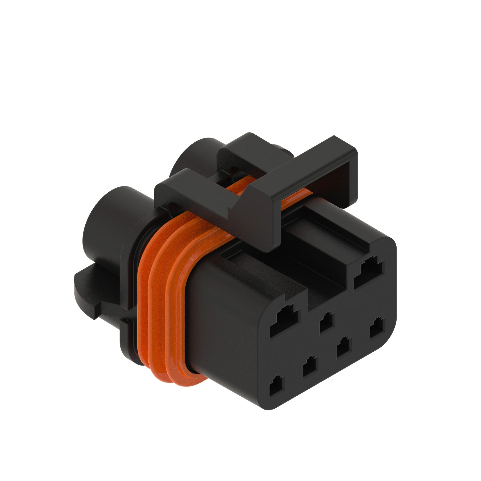 John Deere Black External Electrical Connector Housing, 7 Cavities - 57M7696