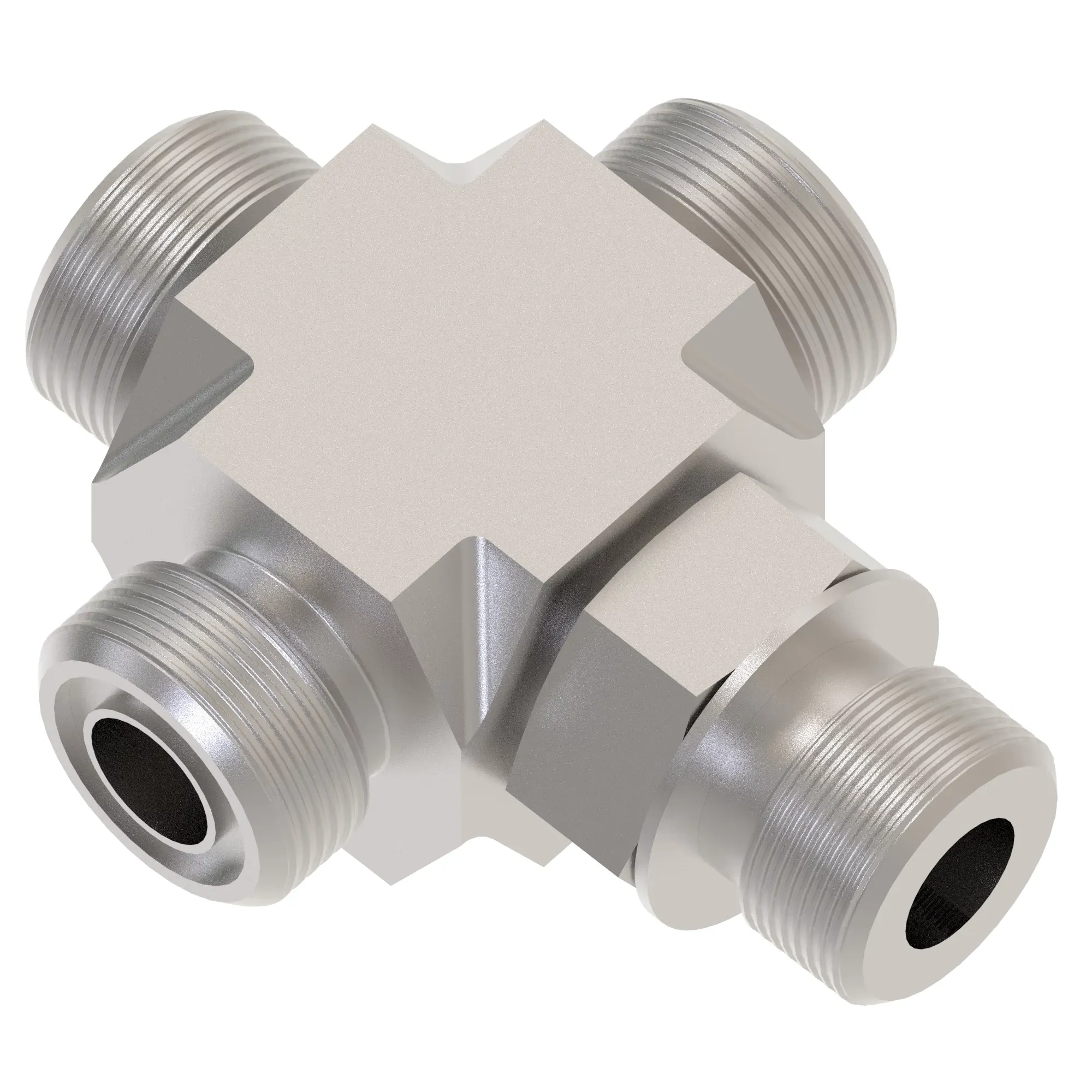 John Deere Straight Threaded Cross Fitting - 38H1061
