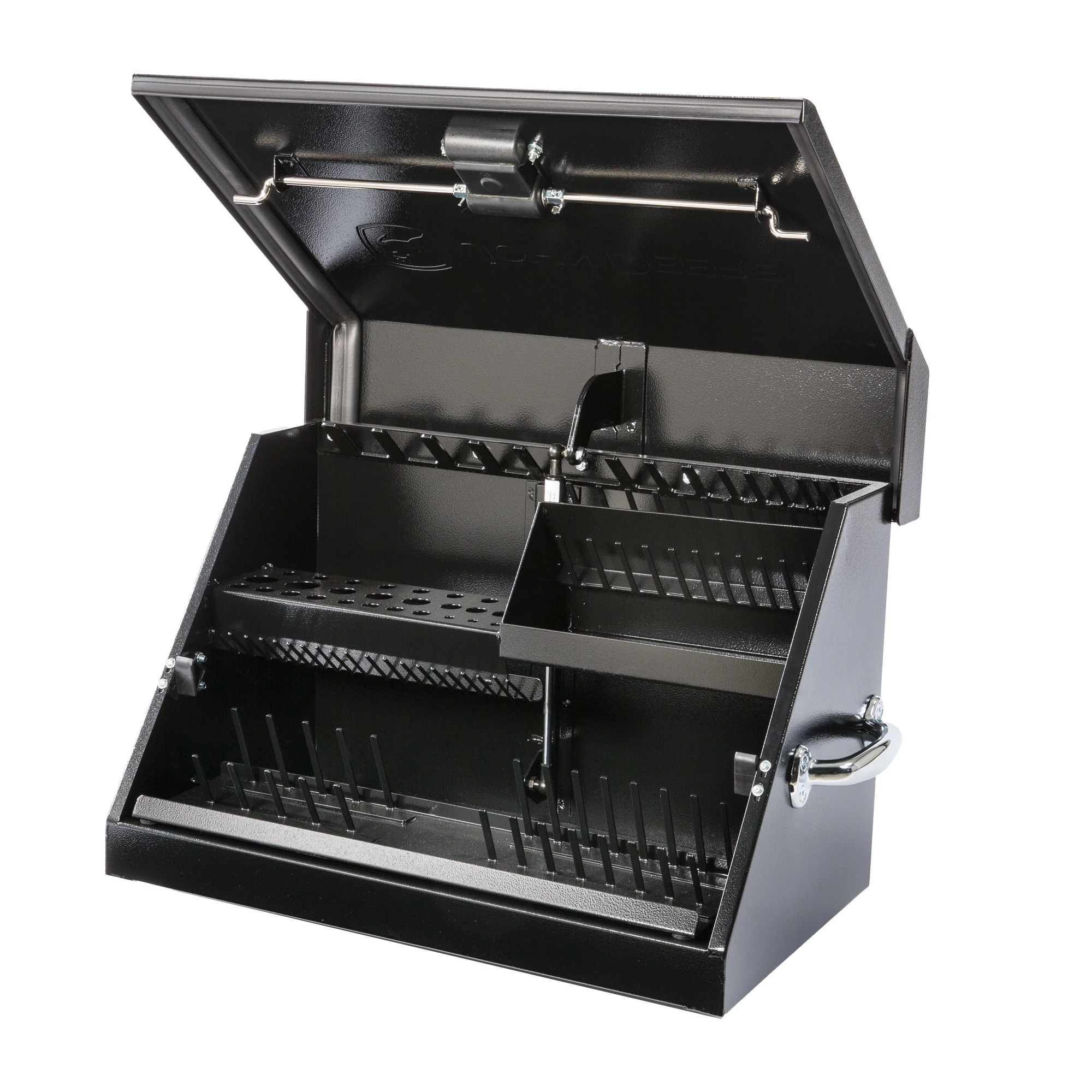 23-in. Triangle Toolbox; black powder-coated, textured finish