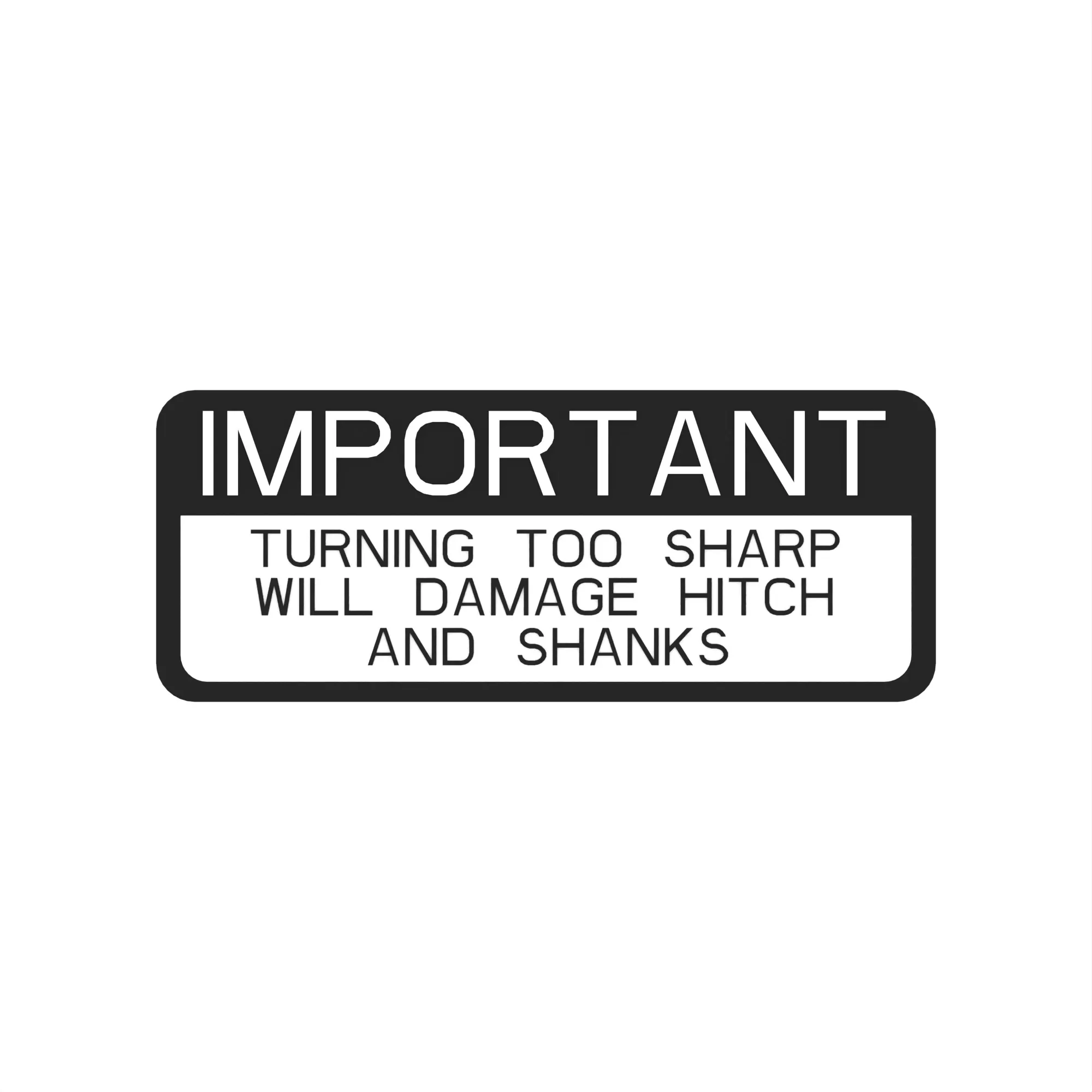 John Deere Hitch - Shank Damage Label - N237982