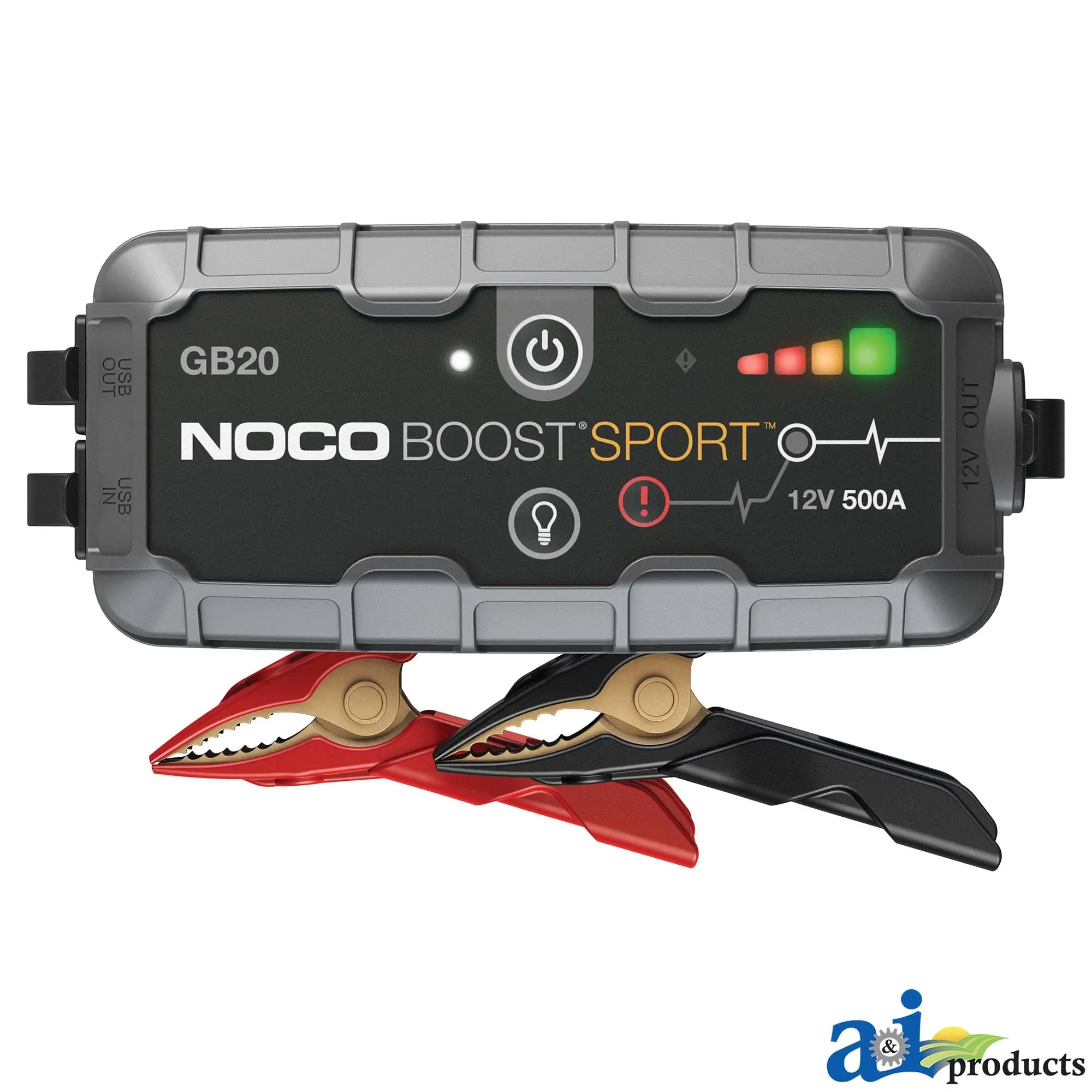 A&I Products NOCO Portable Lithium-Ion Battery Jump Starter, 12 Volt, 500 Ampere - A-GB20