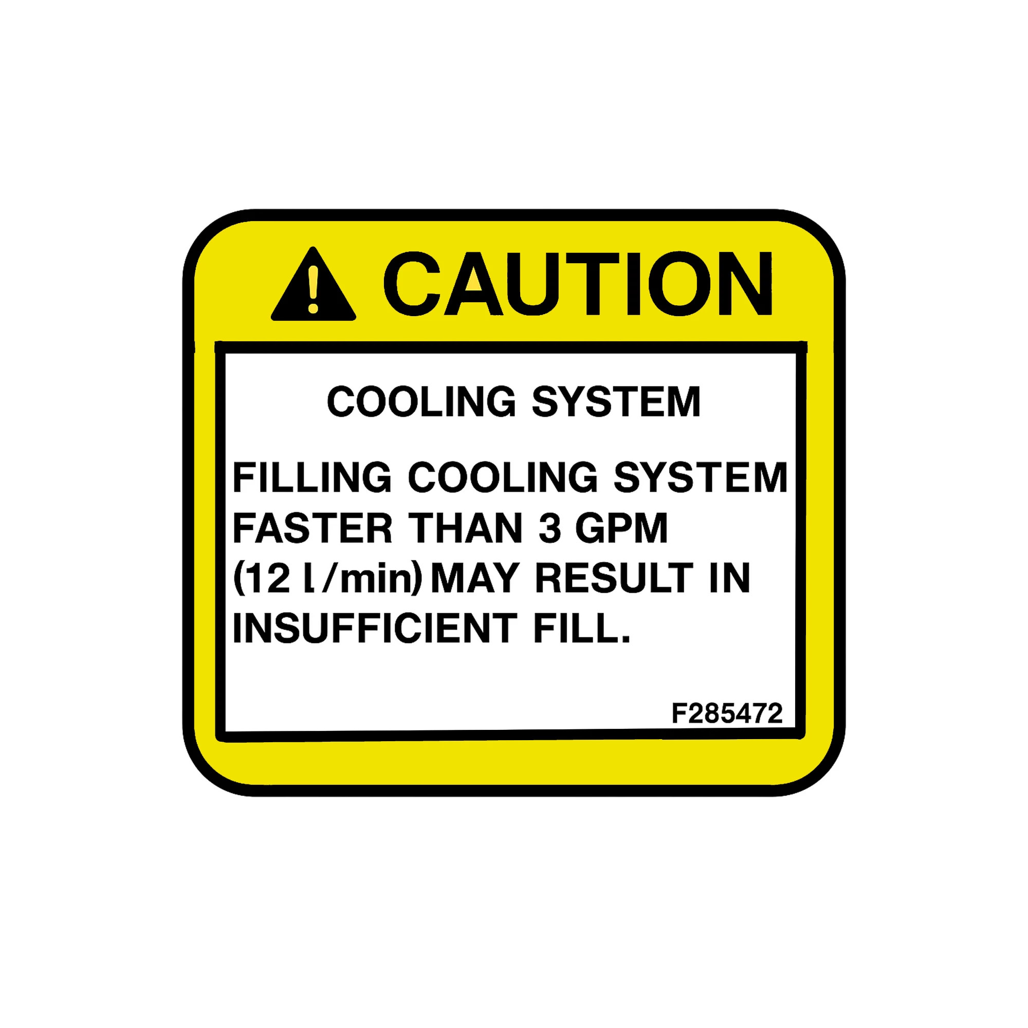John Deere Cooling System Label - F286472