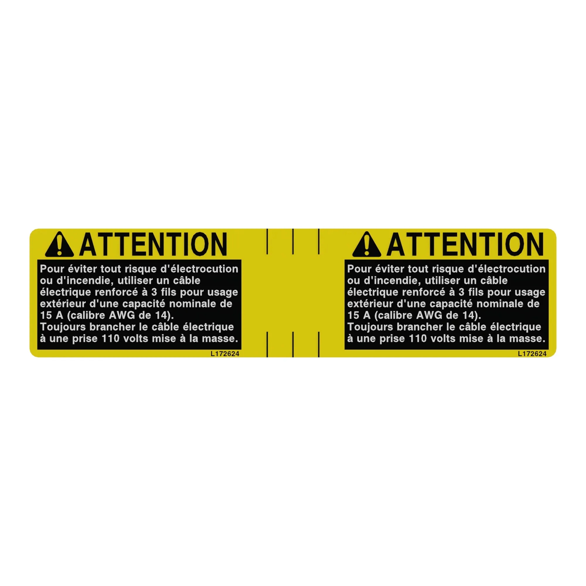 John Deere Caution Label, French - L172624
