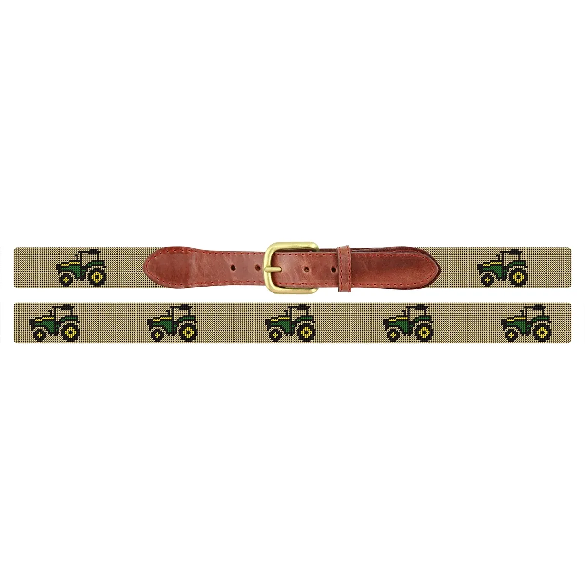 "Smathers & Branson Stitched Green Tractor Belt"