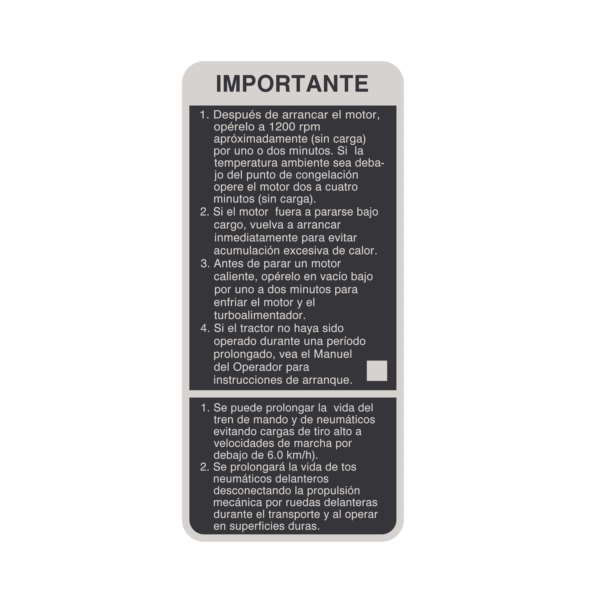 LABEL, ENG START & SLOW SPD OVRLD,S