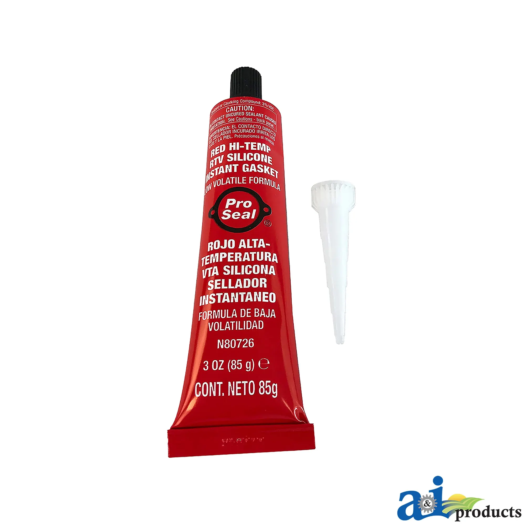 A&I Products Red High Temperature RTV Silicone Constant Liquid Gasket, 85 gram (3 Oz) - A-M64850