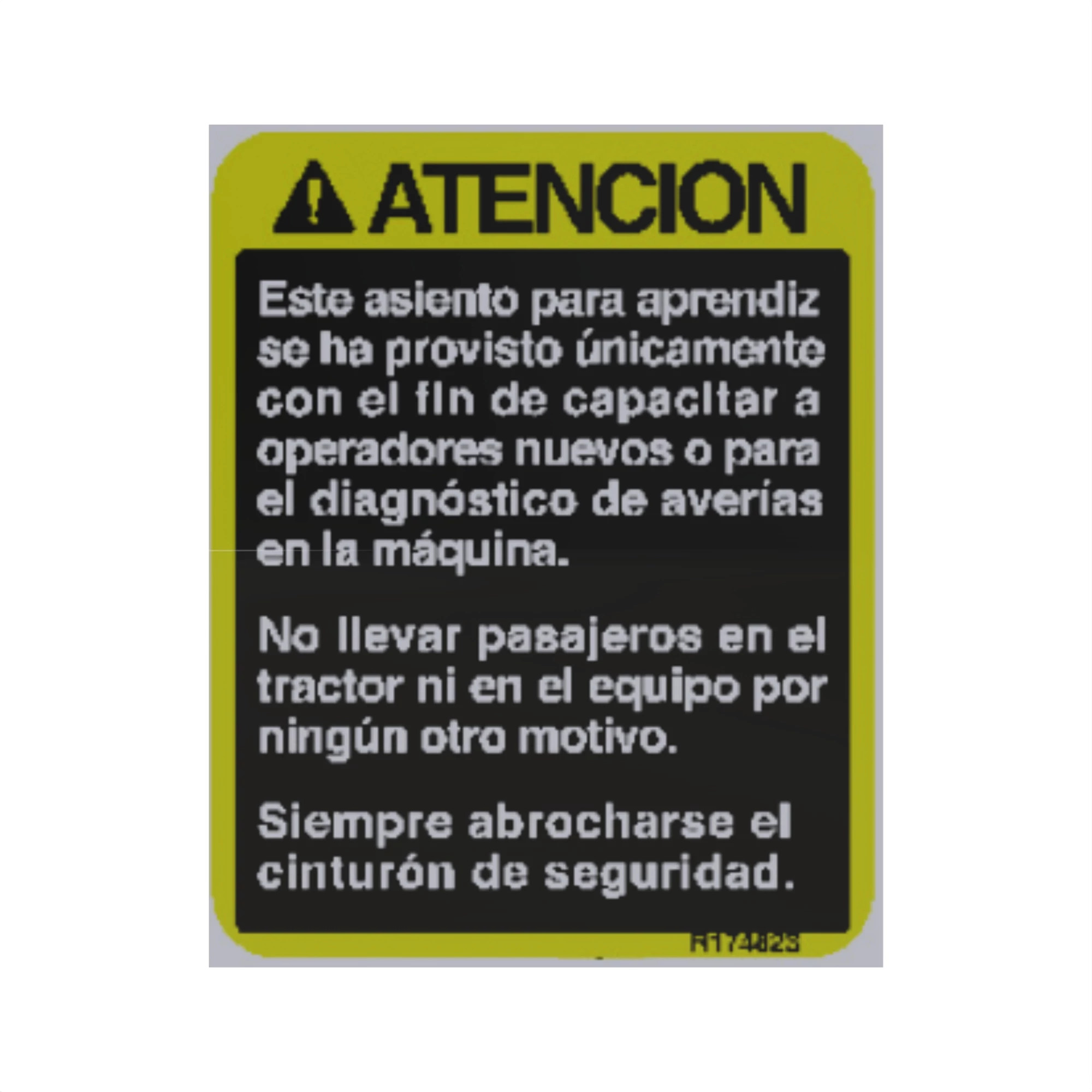 LABEL, INSTRUCTIONAL SEAT  (SPANISH