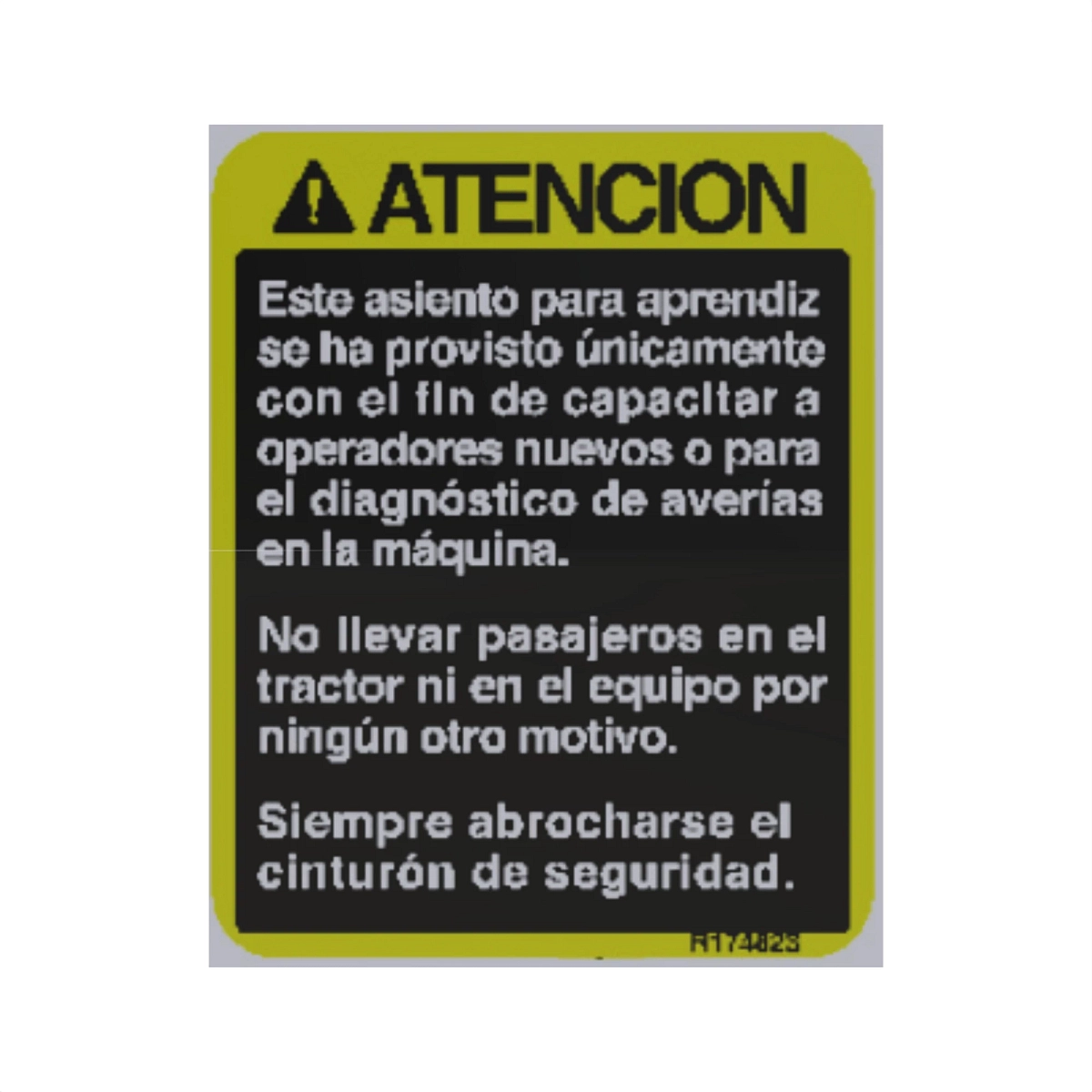 Label, Instructional Seat