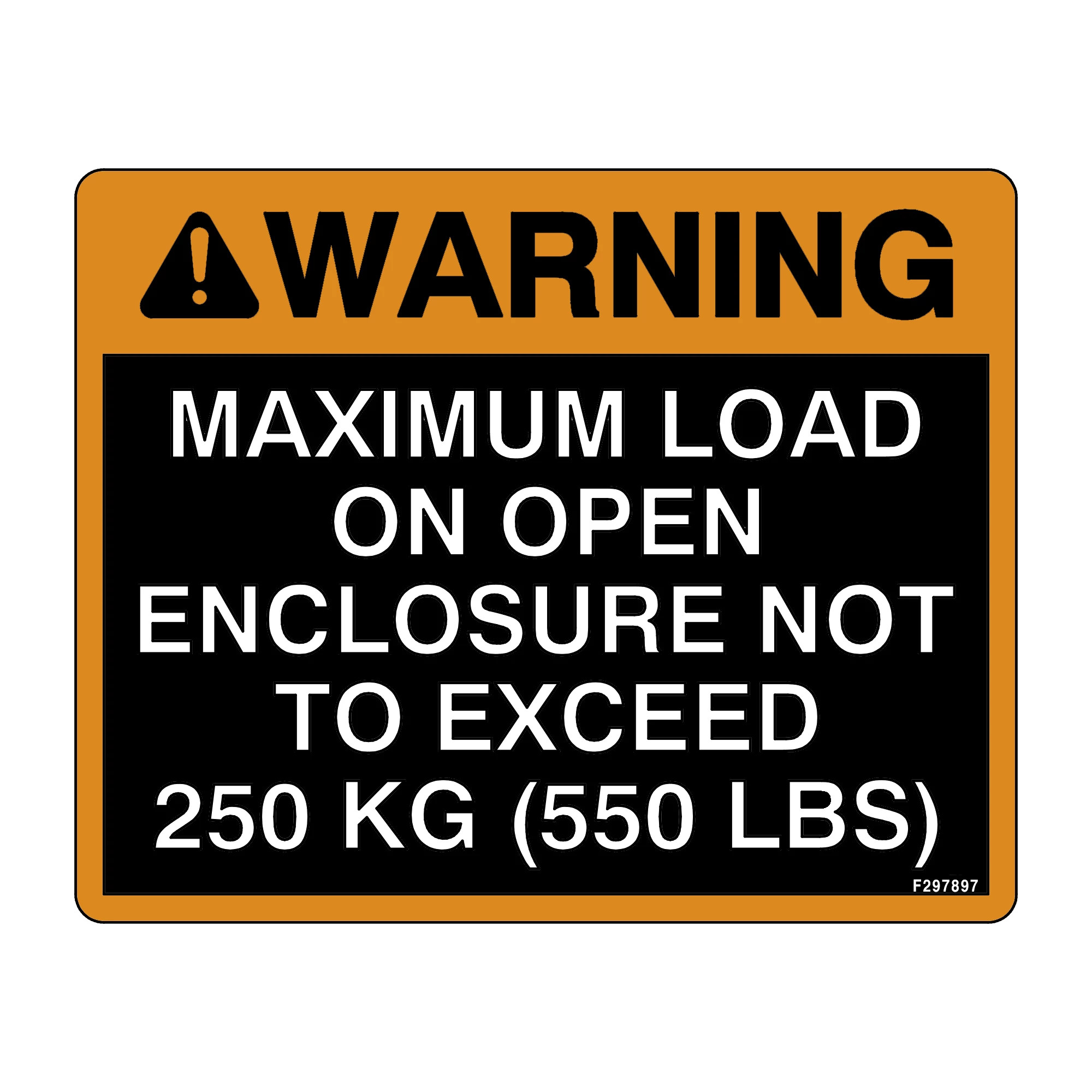 John Deere Enclosure Load Label - F297897