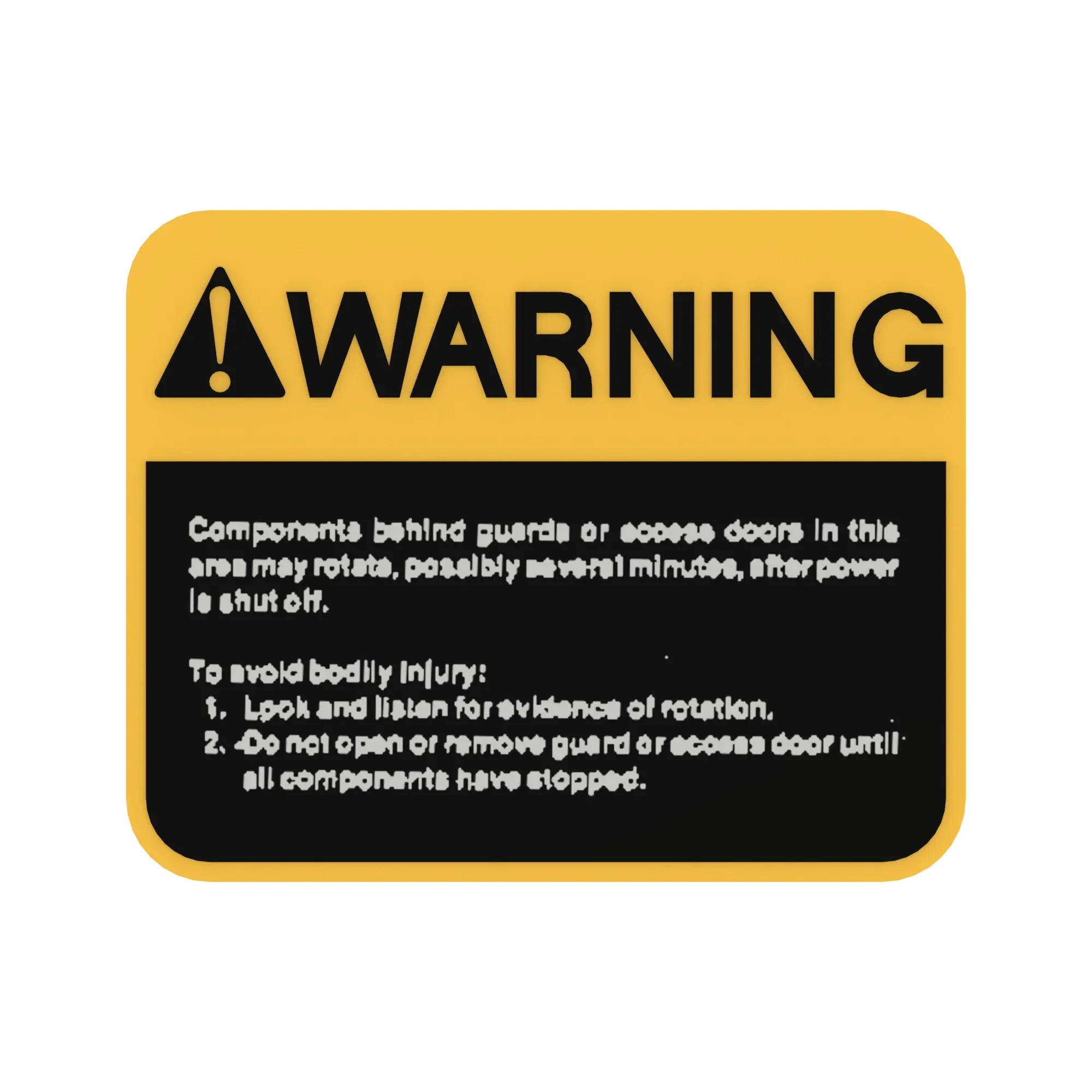 John Deere Cutterhead Rotation Warning Label - E82849