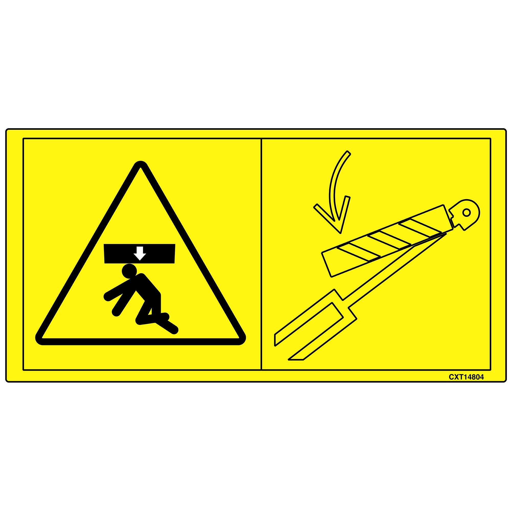John Deere Cylinder Safety Stop Instruction Label - CXT14804