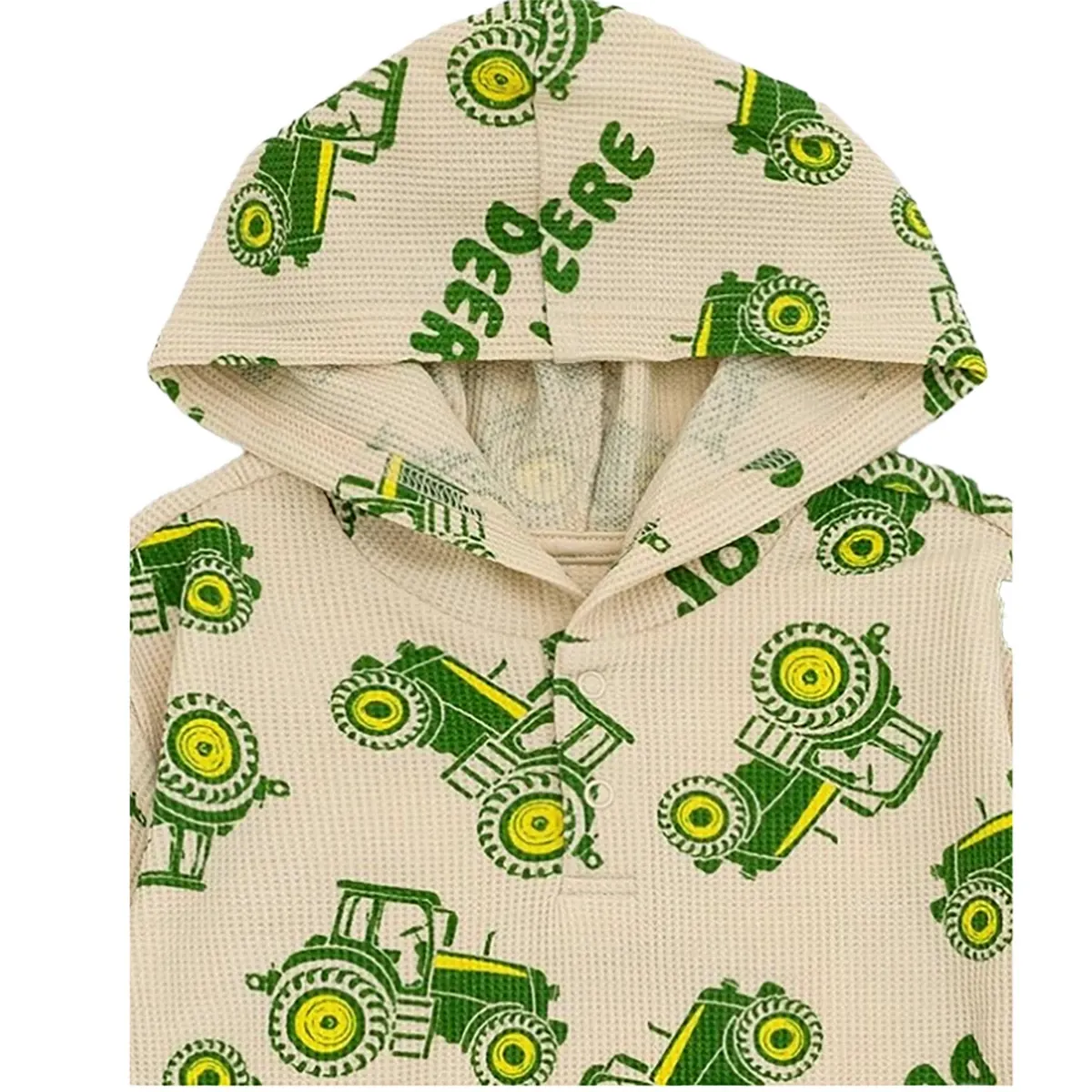 Infant All Over Tractor Print Thermal Hoodie and Jogger Set