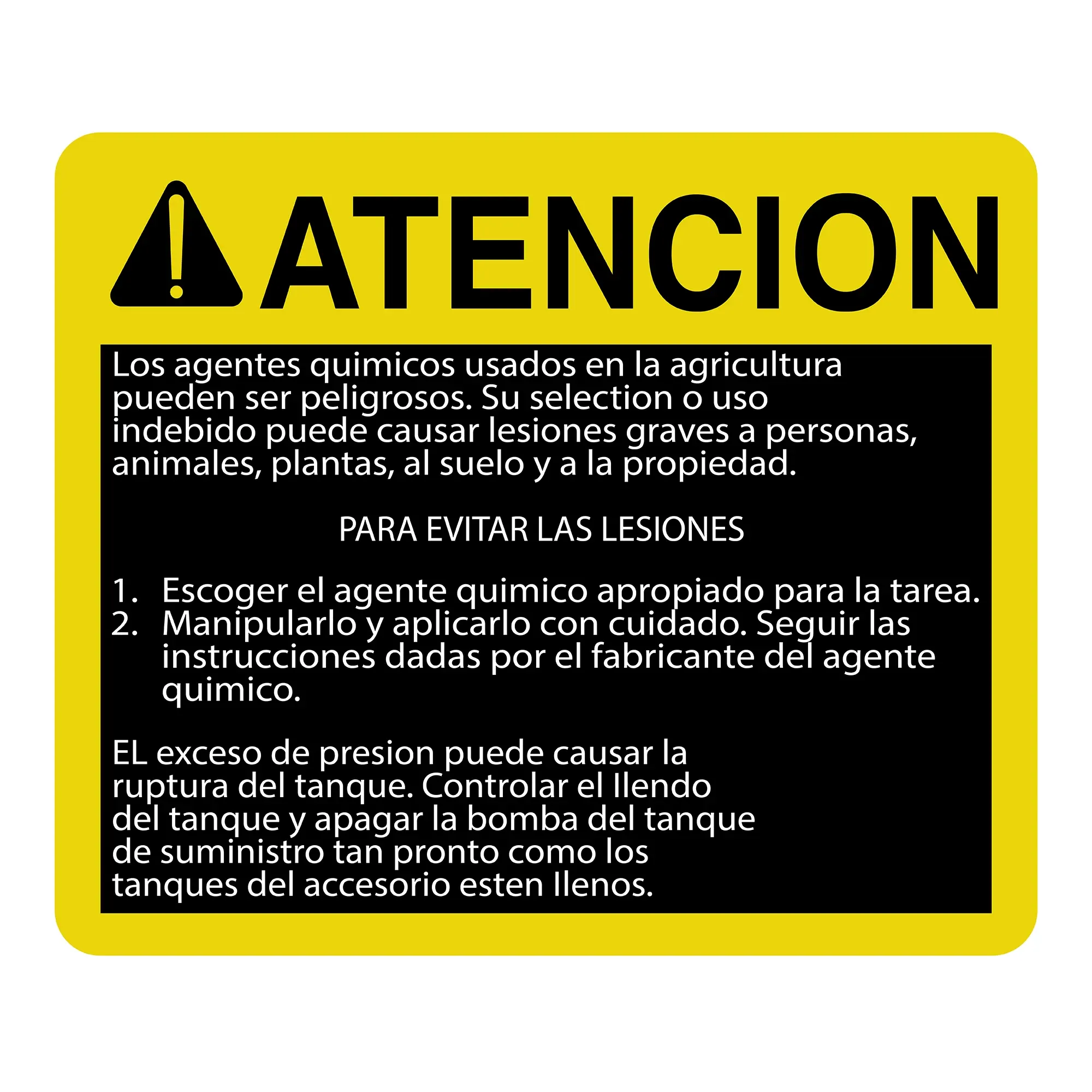 John Deere Liquid Fertilizer Caution Sign - A56637