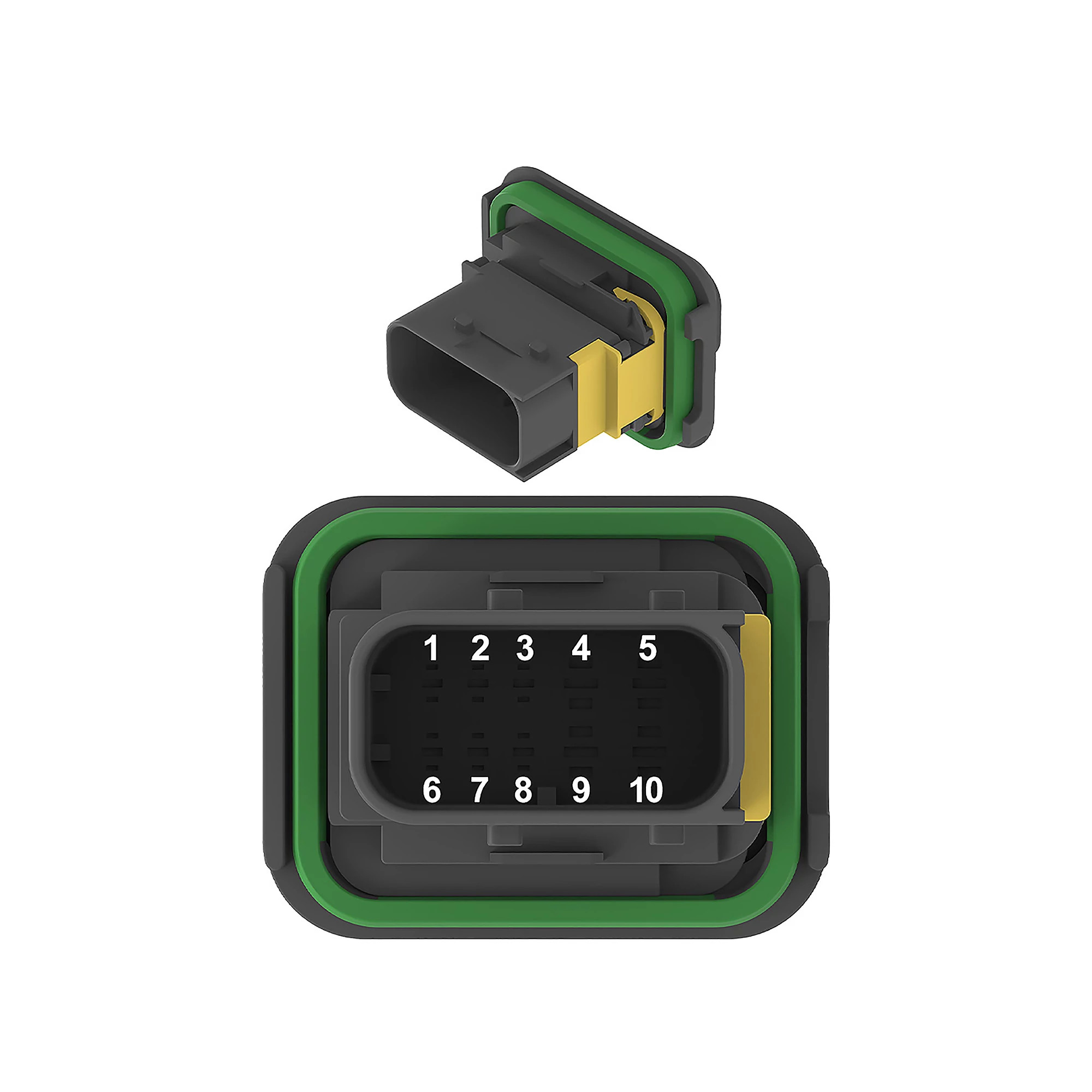 CONN TYCO HDSCS 10W MS GRY PLSTC