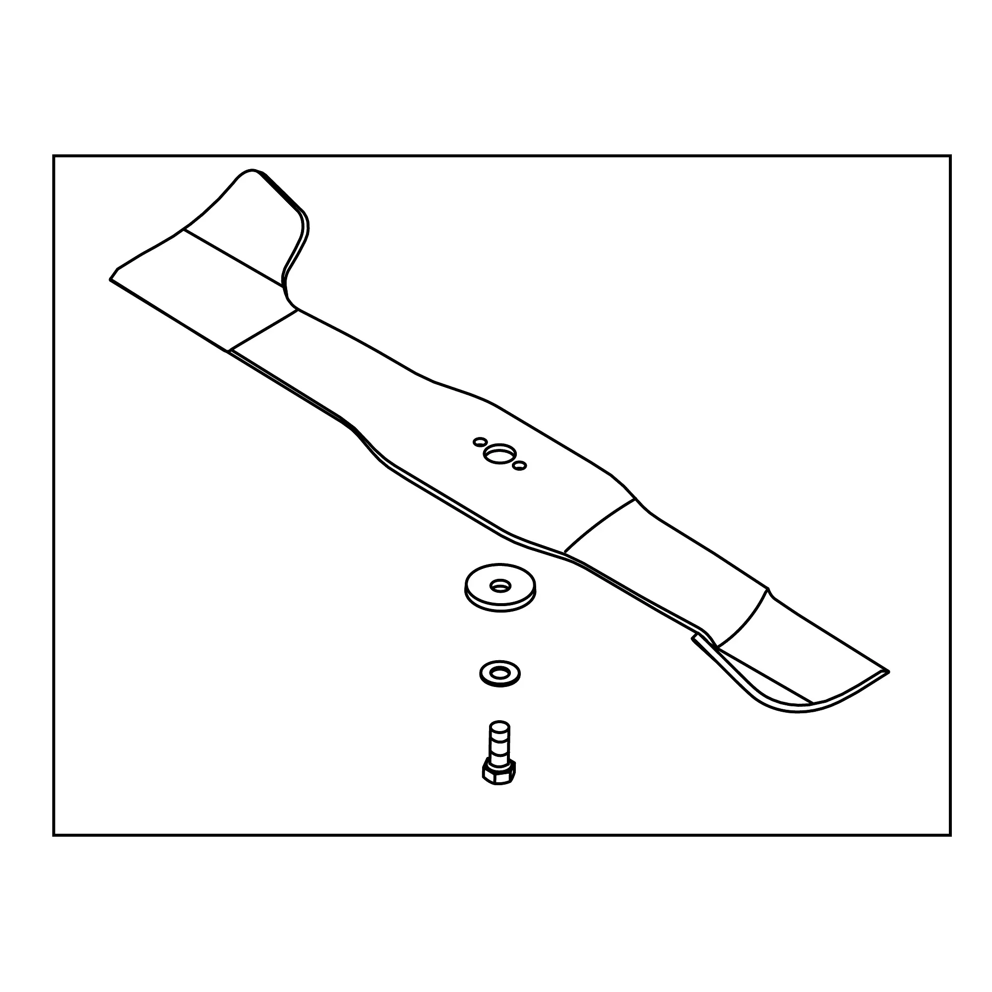John Deere Right Side Mid Mount Mower Blade Kit, 26.5 mm Center Hole - AM148485
